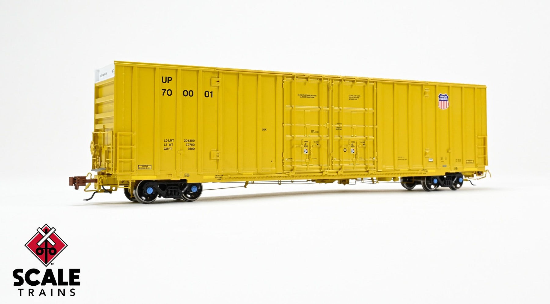 ScaleTrains SXT41023 Rivet Counter HO Scale Trinity 60' 7500 8' Double-Plug-Door High-Cube Boxcar, Union Pacific/Anti-Vandalism Reporting Marks/Conspicuity Stripes 700028