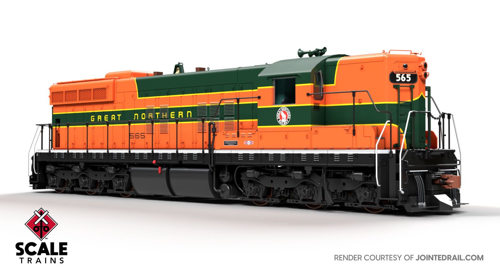 ScaleTrains SXT41166 Rivet Counter HO Scale EMD SD7, Great Northern/Empire Builder/As Delivered 565 DCC & Sound Equipped