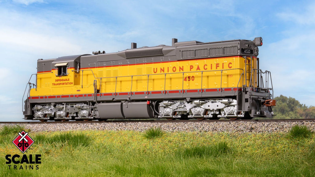 ScaleTrains SXT41202 Rivet Counter HO Scale EMD SD7, Union Pacific/Dependable Transportation 450 DCC & Sound Equipped