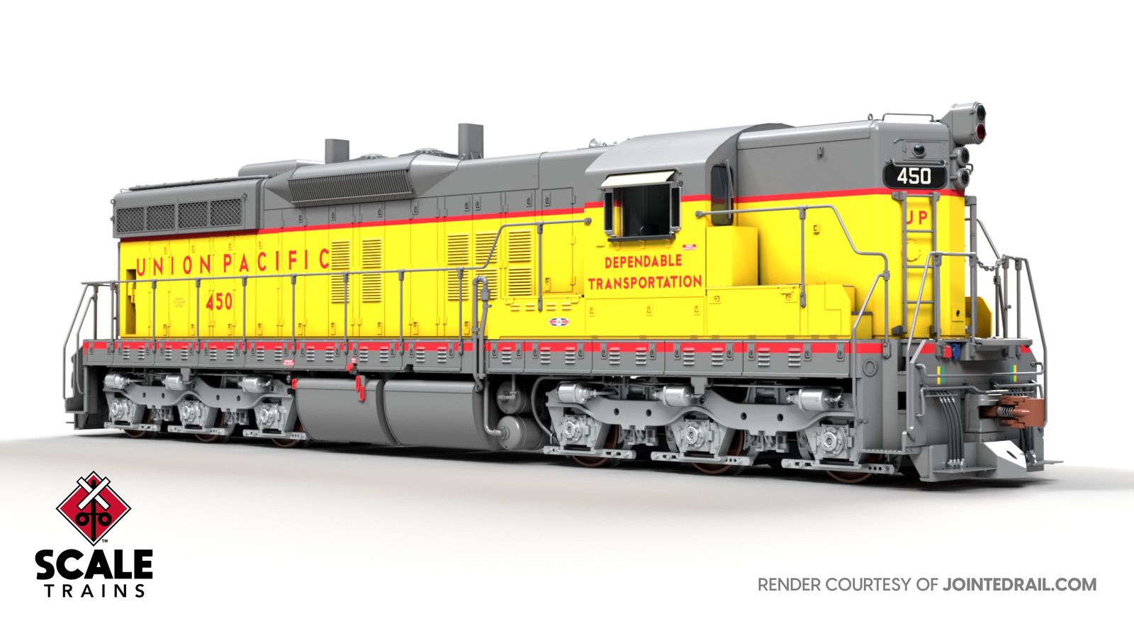 ScaleTrains SXT41202 Rivet Counter HO Scale EMD SD7, Union Pacific/Dependable Transportation 450 DCC & Sound Equipped