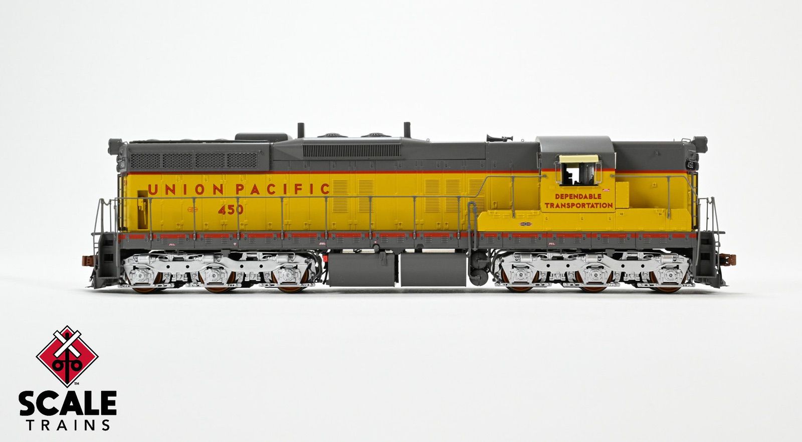 ScaleTrains SXT41204 Rivet Counter HO Scale EMD SD7, Union Pacific/Dependable Transportation 451 DCC & Sound Equipped