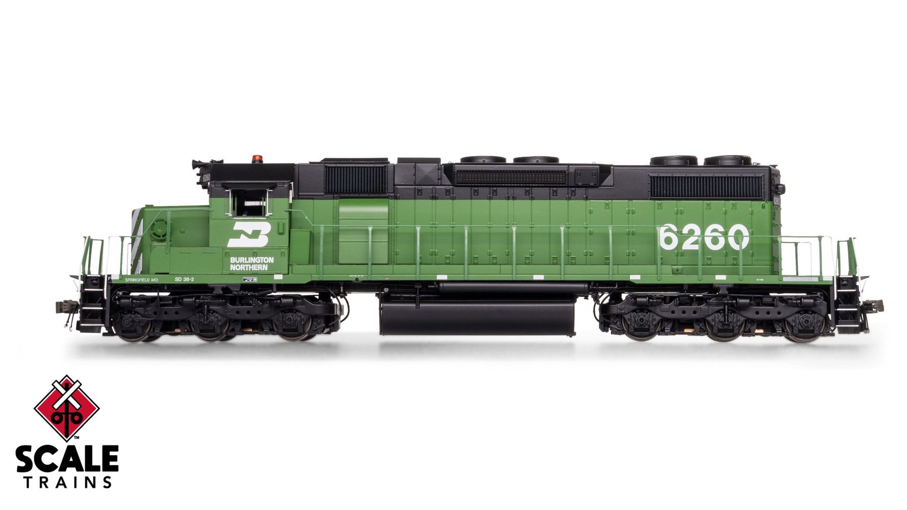 ScaleTrains SXT41226 Rivet Counter HO Scale EMD SD38-2 w/Dynamic Brakes, Burlington Northern 6260 DCC & Sound Equipped