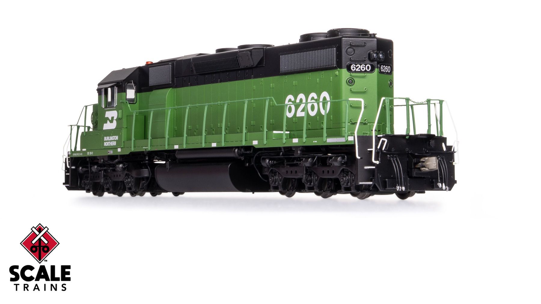 ScaleTrains SXT41228 Rivet Counter HO Scale EMD SD38-2 w/Dynamic Brakes, Burlington Northern 6261 DCC & Sound Equipped