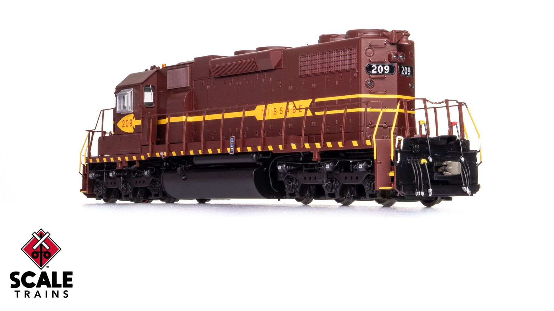 ScaleTrains SXT41262 Rivet Counter HO Scale EMD SD38-2, Duluth Missabe & Iron Range/DM&IR/Red Lettering 209 DCC & Sound Equipped