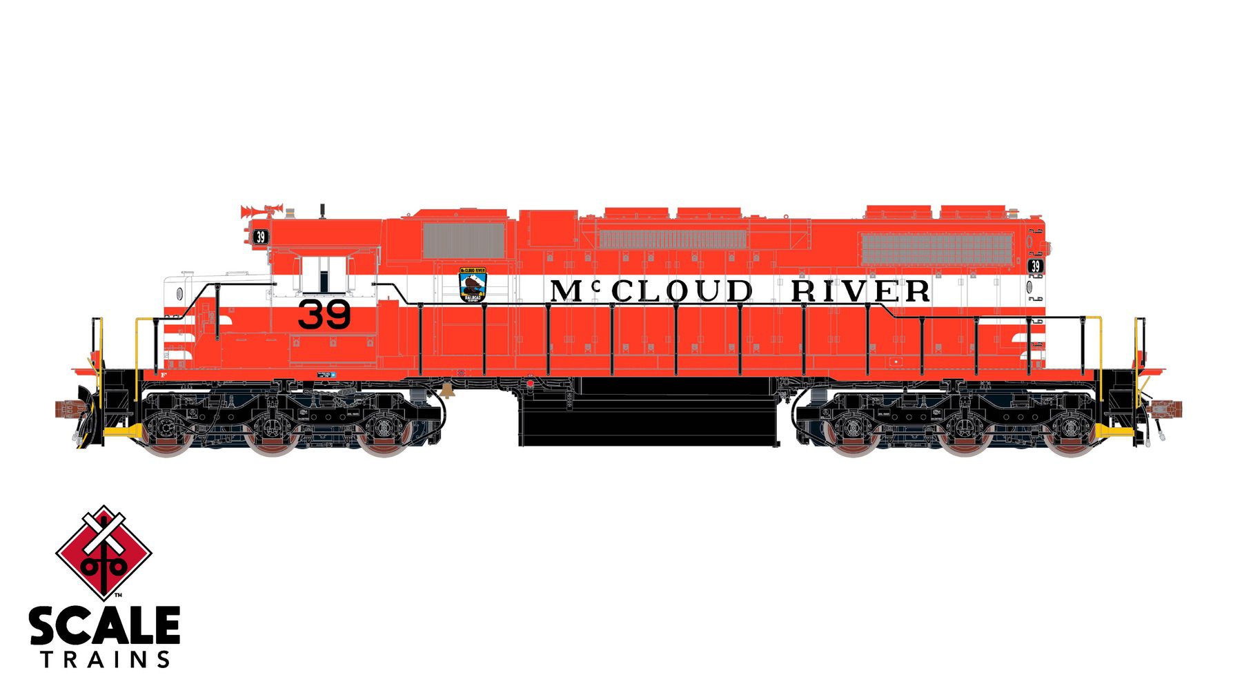 ScaleTrains SXT41282 Rivet Counter HO Scale EMD SD38-2, McCloud River Railroad #39  DCC & Sound Equipped