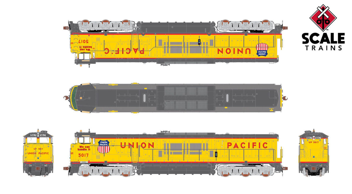 ScaleTrains SXT70123 Museum Quality HO Scale GE U50C, Union Pacific/We Can Handle It 5017 DCC & Sound Equipped