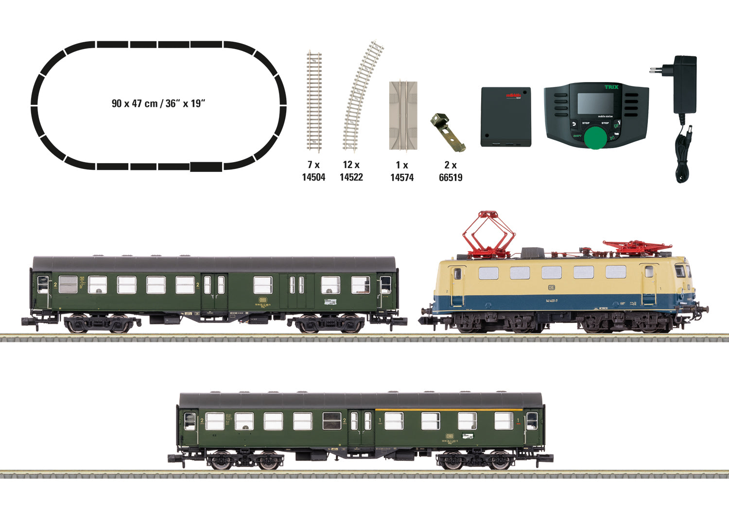 Trix 11132 N DB "Passenger Train" Digital Starter Set MFX DCC/Sound
