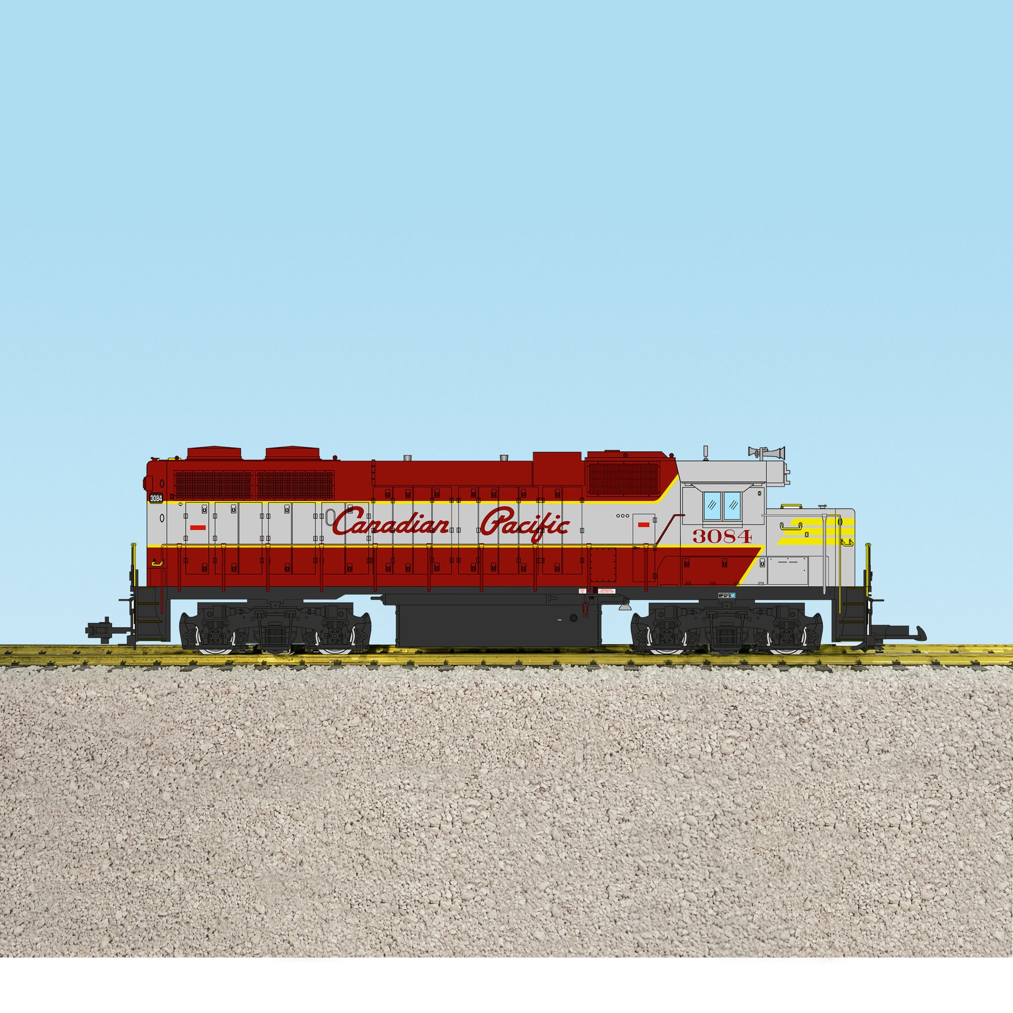 USA Trains R22242 G Canadian Pacific GP38 Maroon/gray/yellow #3084