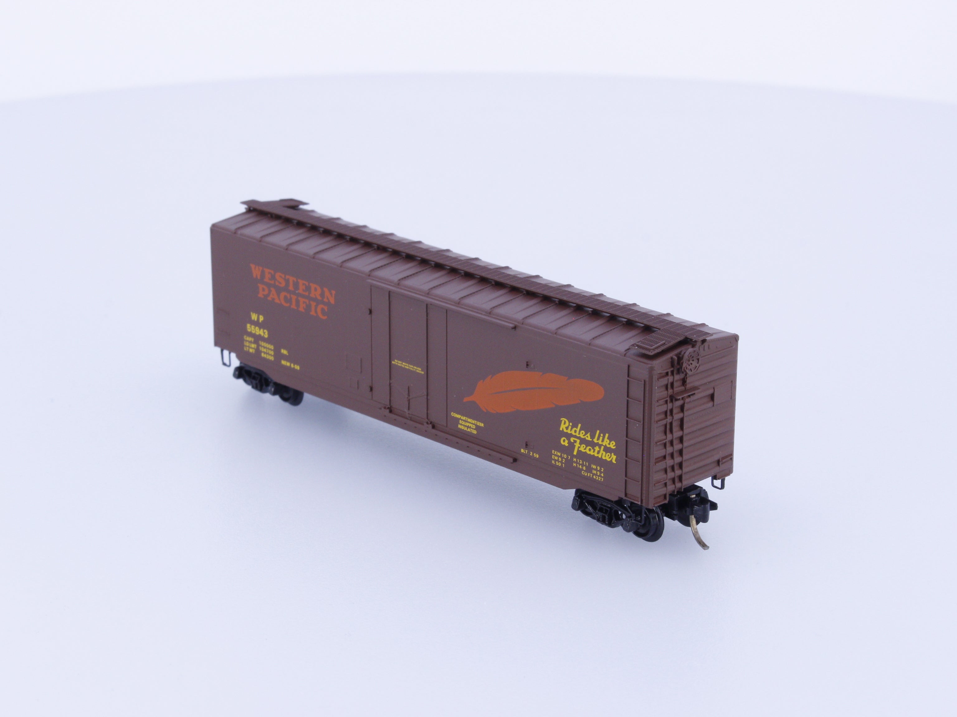 Micro Trains 32180 N 50' Standard Box Car, Plug Doors Western Pacific (WP) 55943