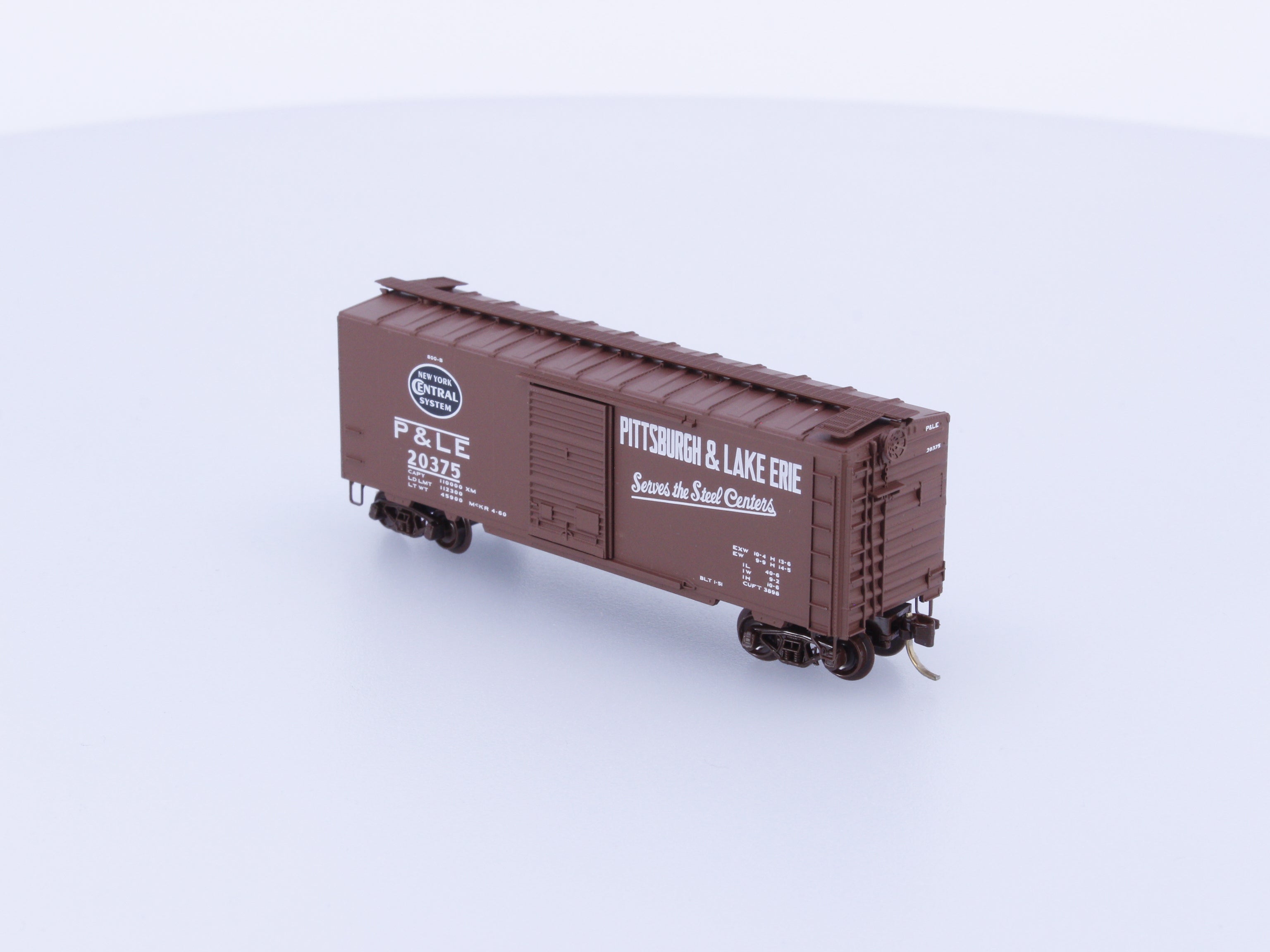 Micro Trains 20410 N 40' Standard Box Car Single Door Pittsburgh and Lake Erie Railroad (P&LE) 20375