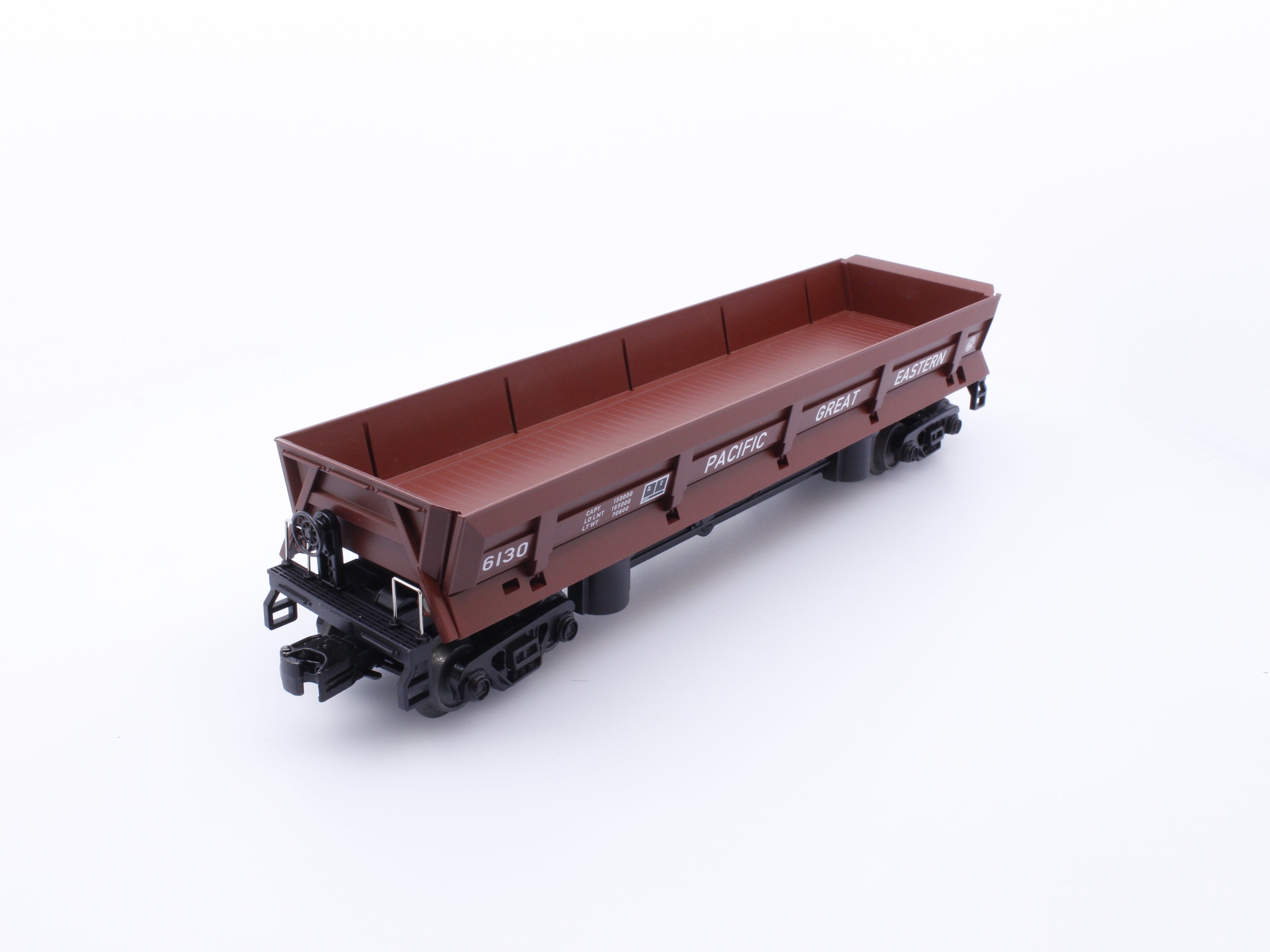 MTH 30-79639 O Rail King Dump Car w/ Operating Bay Pacific Great Eastern (PGE) 6130