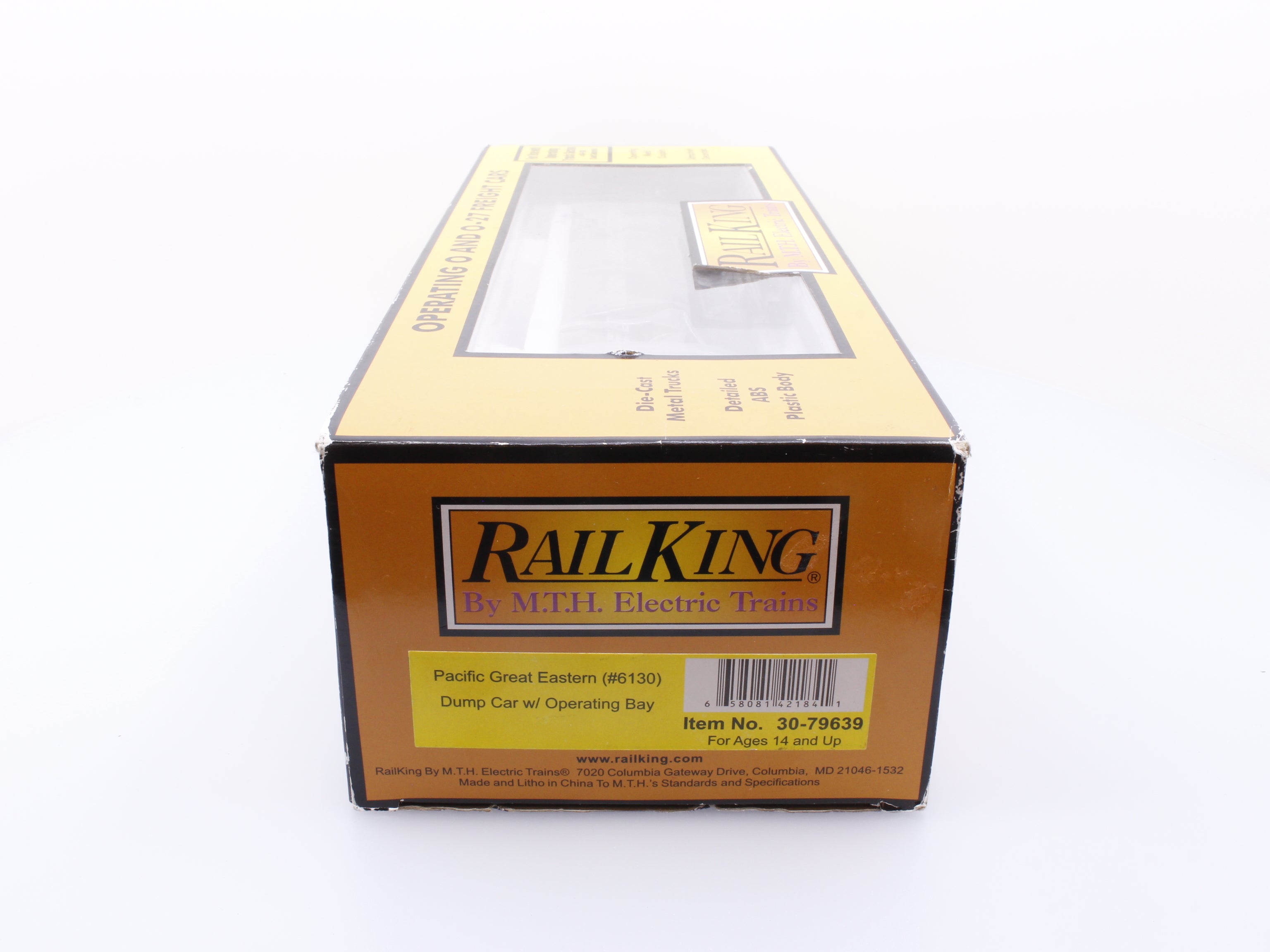MTH 30-79639 O Rail King Dump Car w/ Operating Bay Pacific Great Eastern (PGE) 6130 (#1)