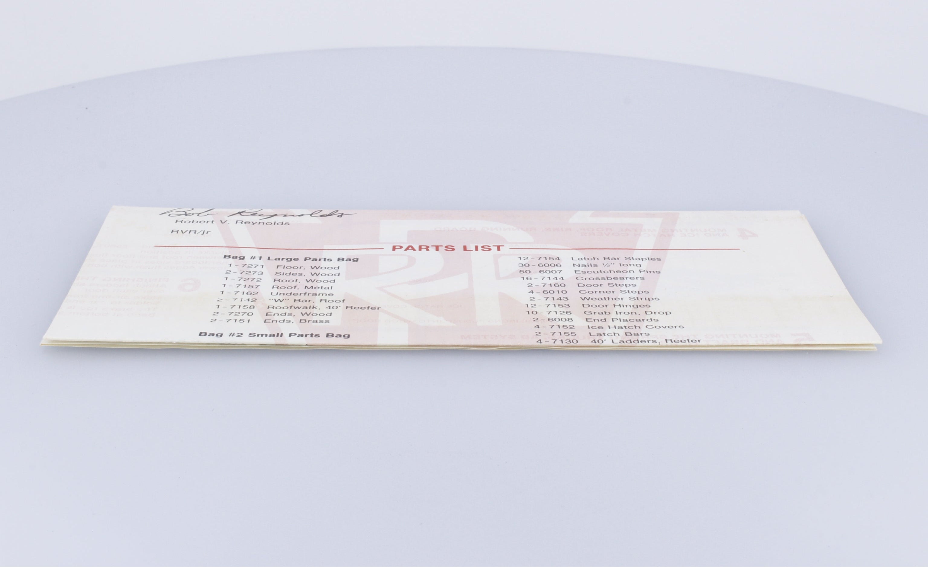 Reynolds Railroad Products 0103 O 40' Reefer Car Kit Burlington Northern Santa Fe (BNSF) 75227
