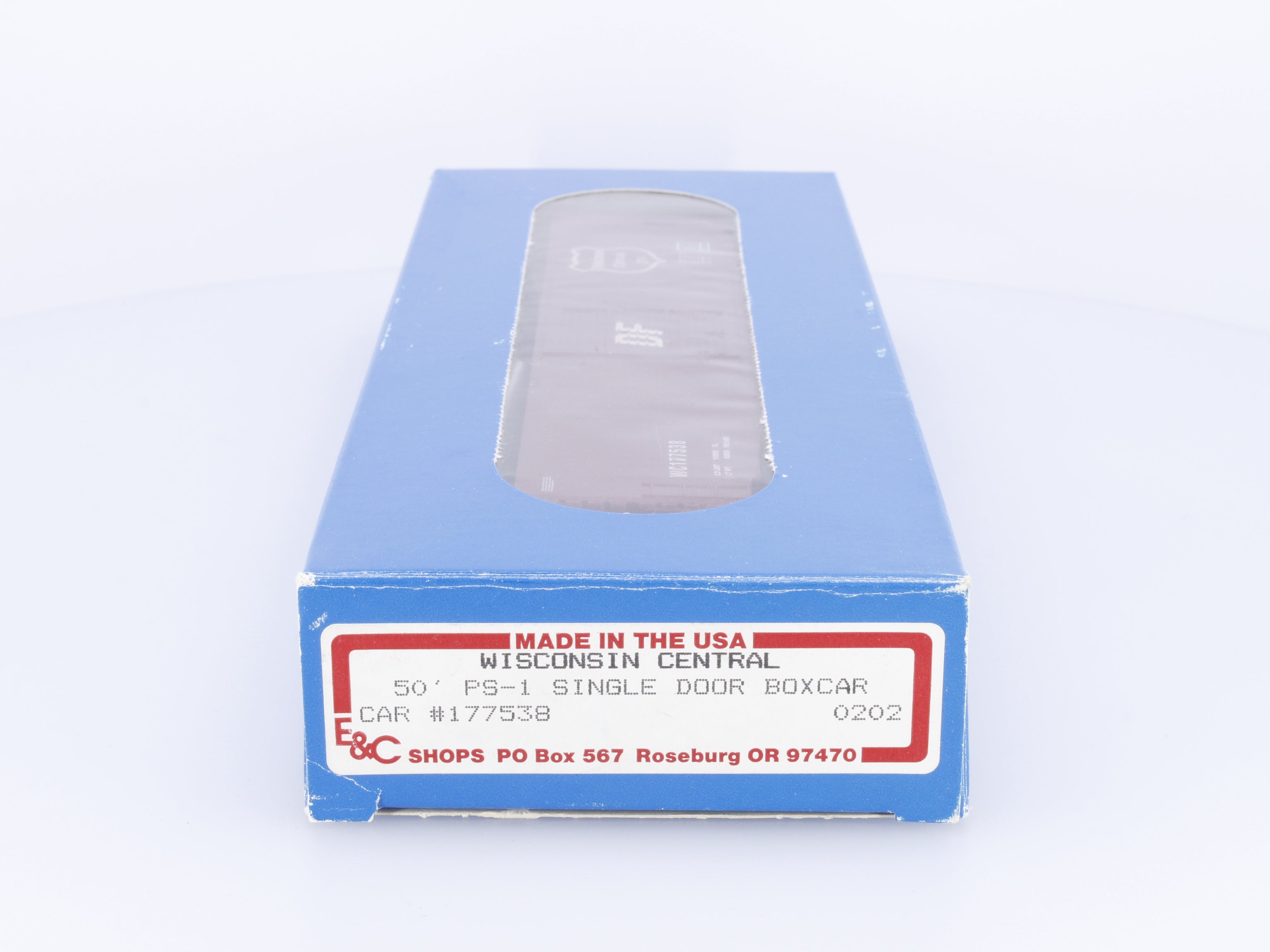 E&C Shops 0202 HO 50' PS-1 Single Door Box Car Wisconsin Central (WC) 177538