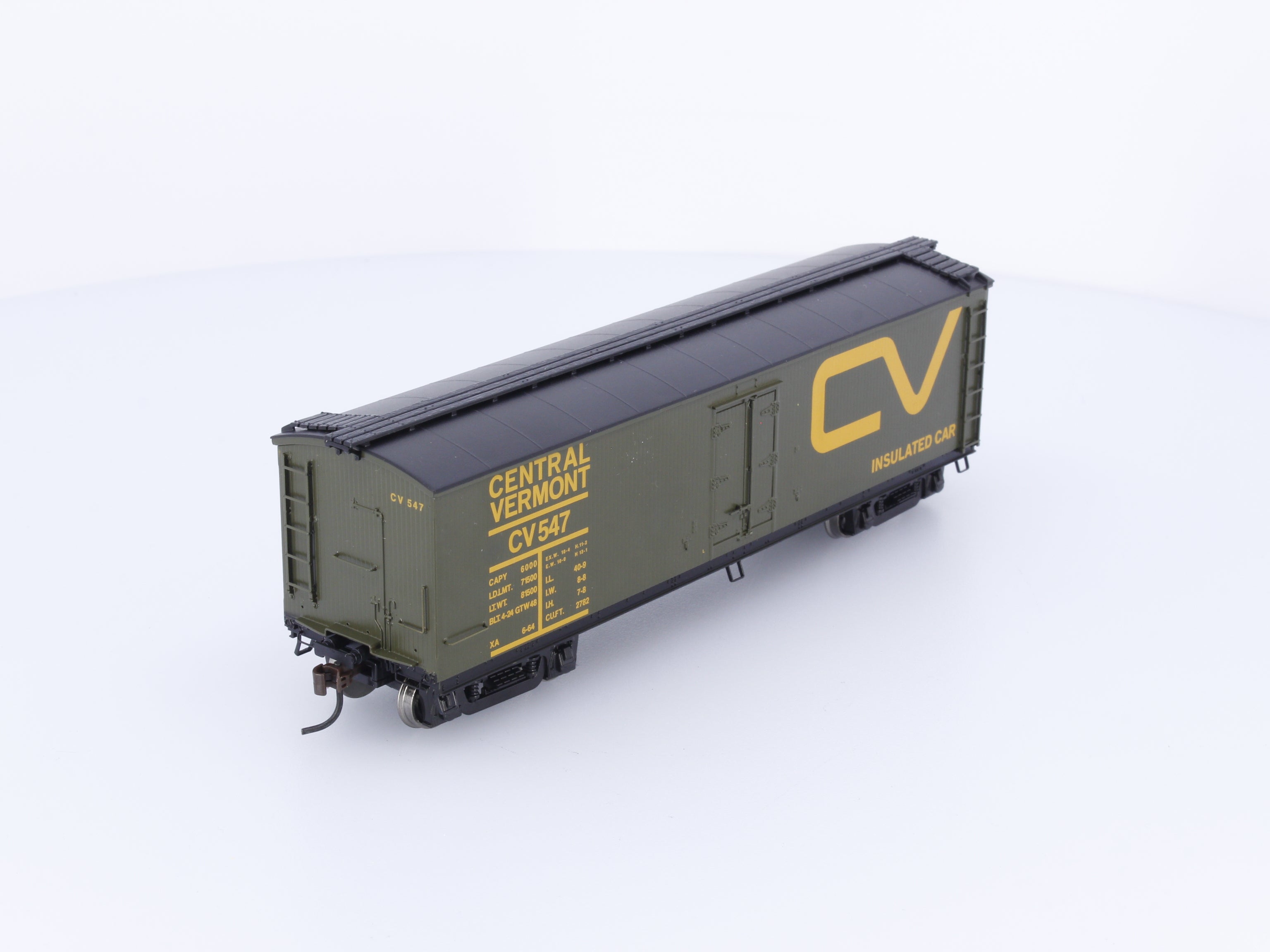 Roundhouse 84645 HO 40' Wood Milk Car Vermont Railway (VTR) 547