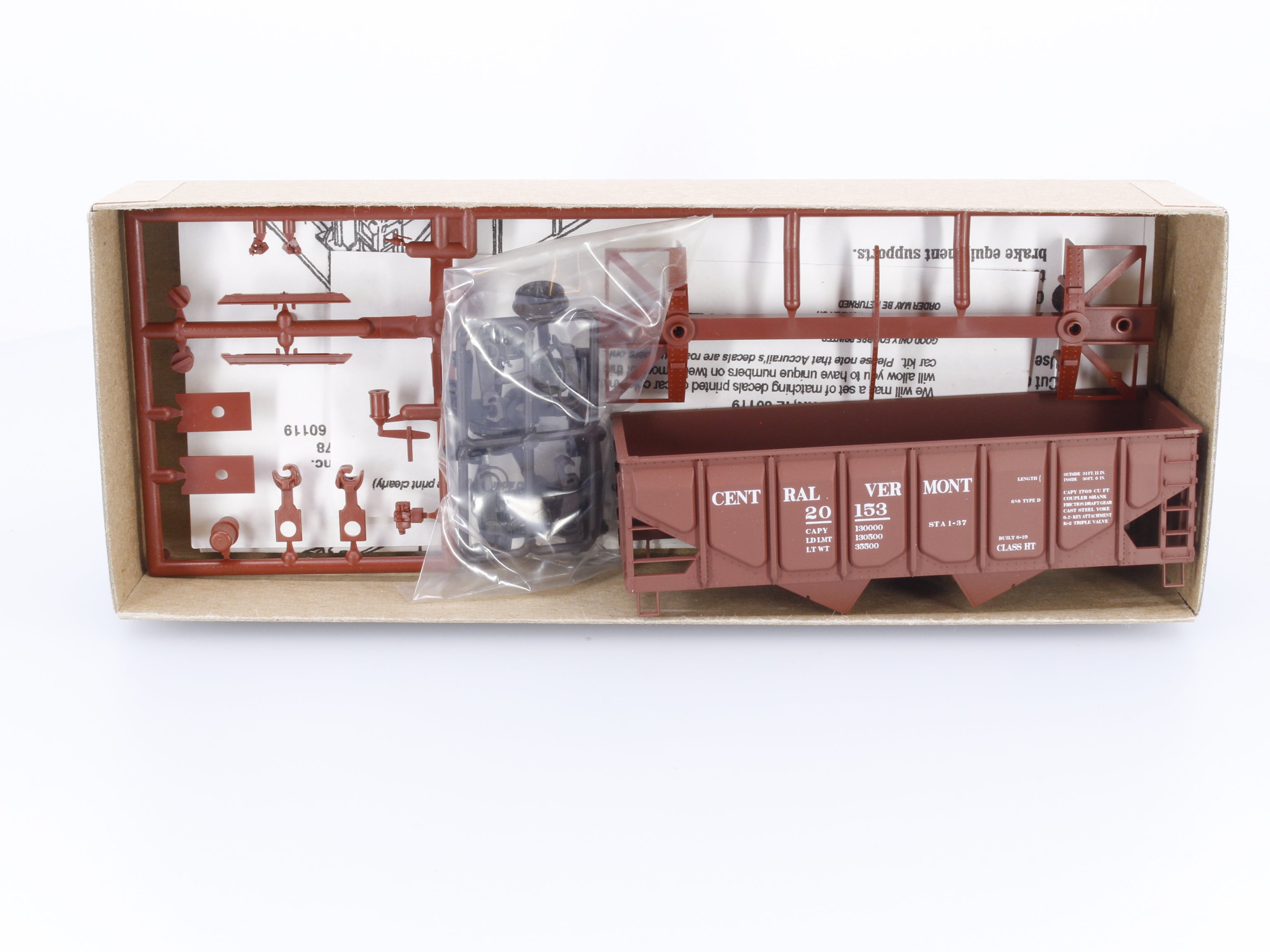 Accurail 2812 HO Panel Side Twin Hopper Central Vermont (CV) 20153