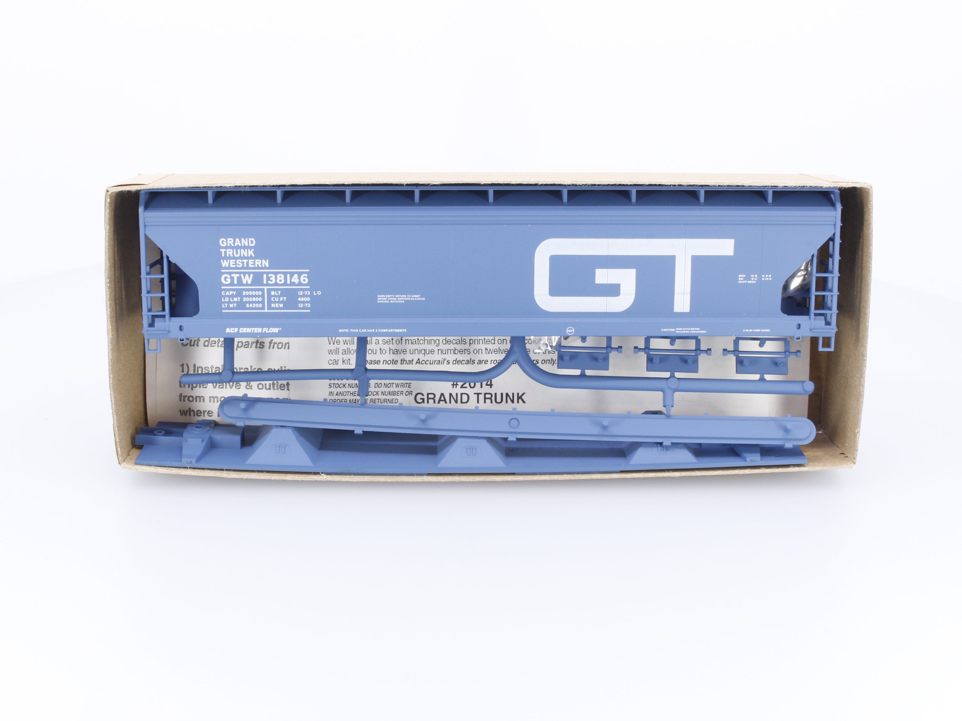 Accurail 2014.1 HO ACF 3-Bay Covered Hopper Grand Trunk Western (GTW) 138146