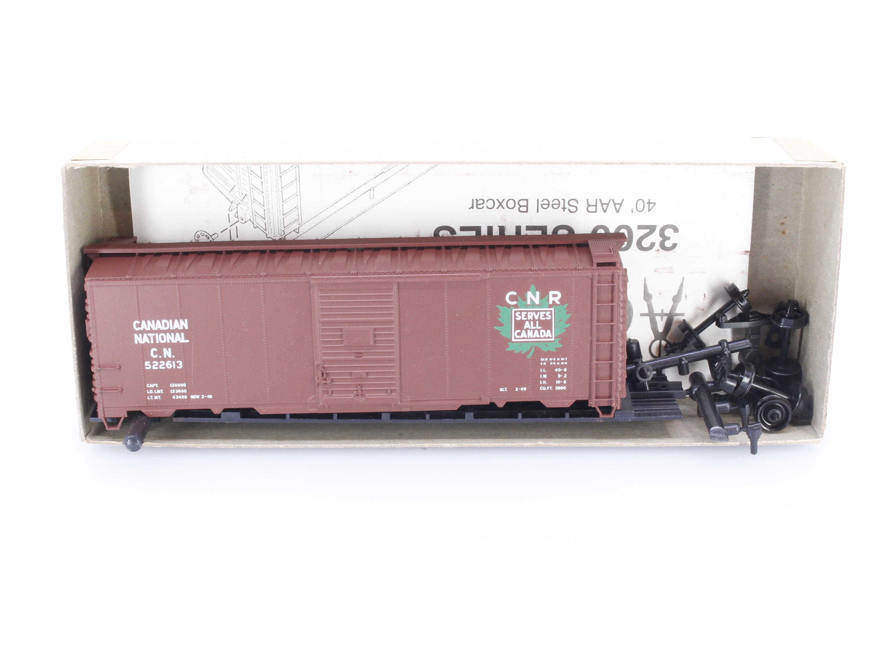 Accurail 3214 HO 40' AAR Steel Box Car Canadian National (CN) 522613