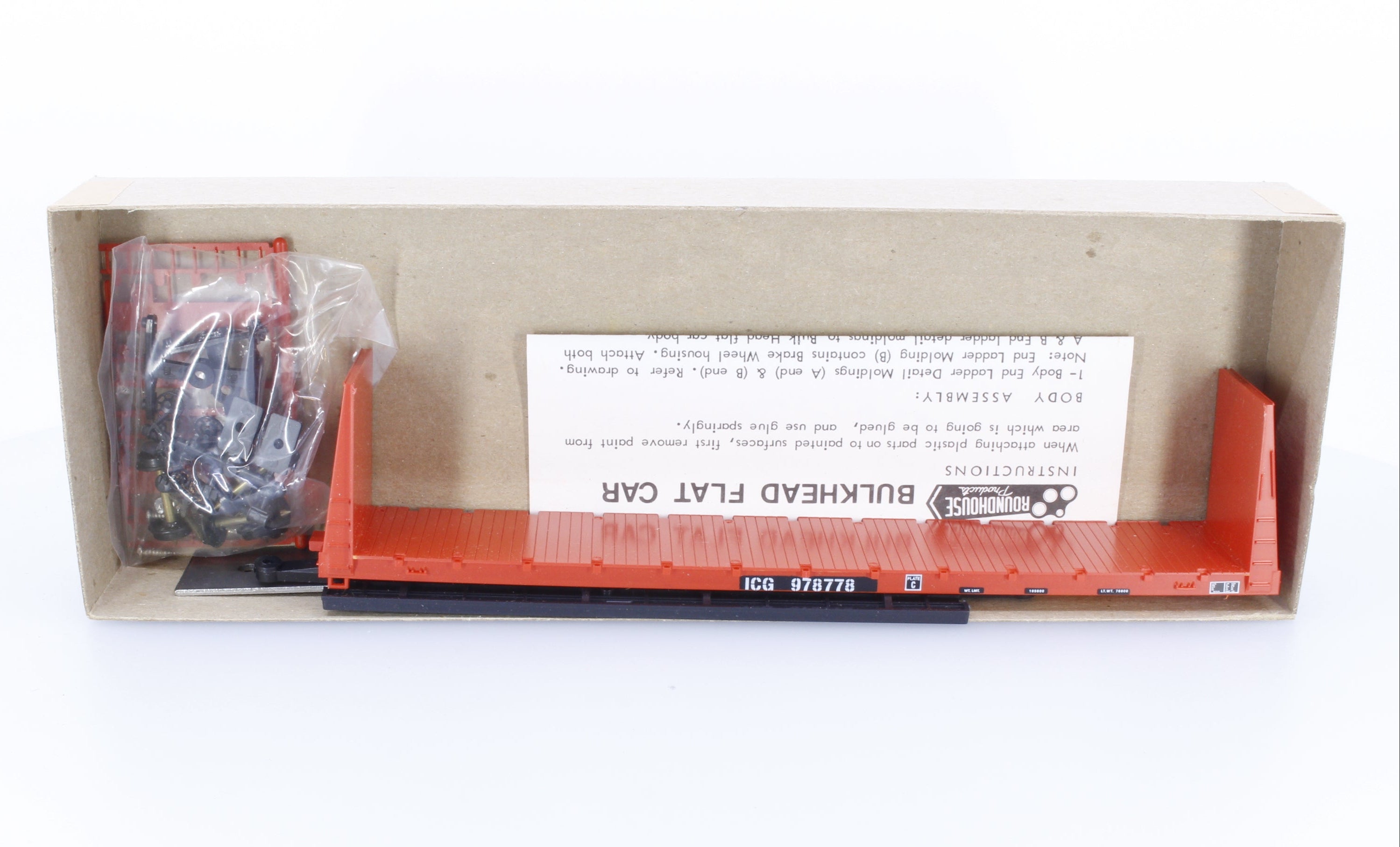 Roundhouse 01298 HO 60' Bulkhead Flat Car 978778