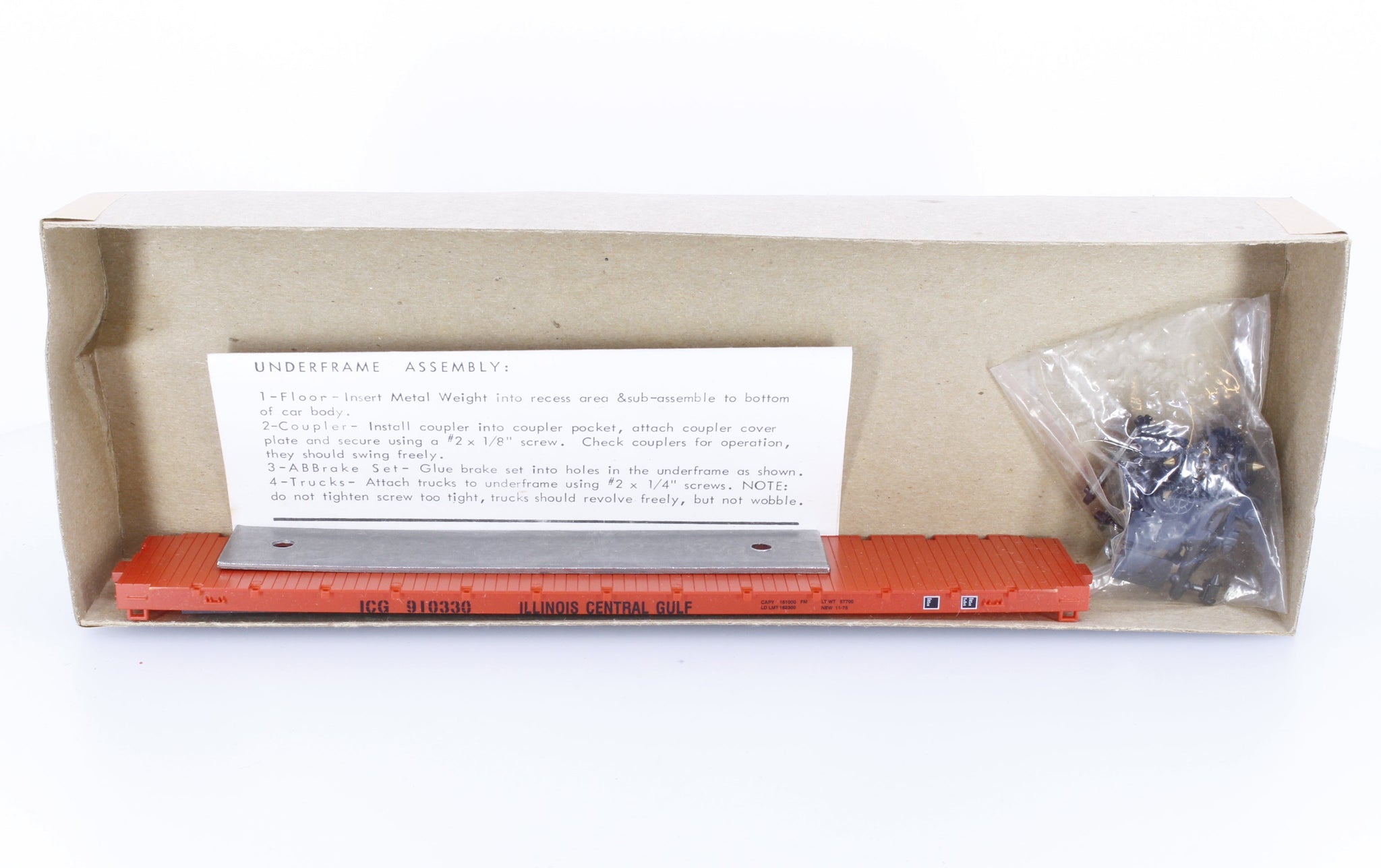 Roundhouse 01292 HO 60' Flatcar Illinois Central Gulf 910330