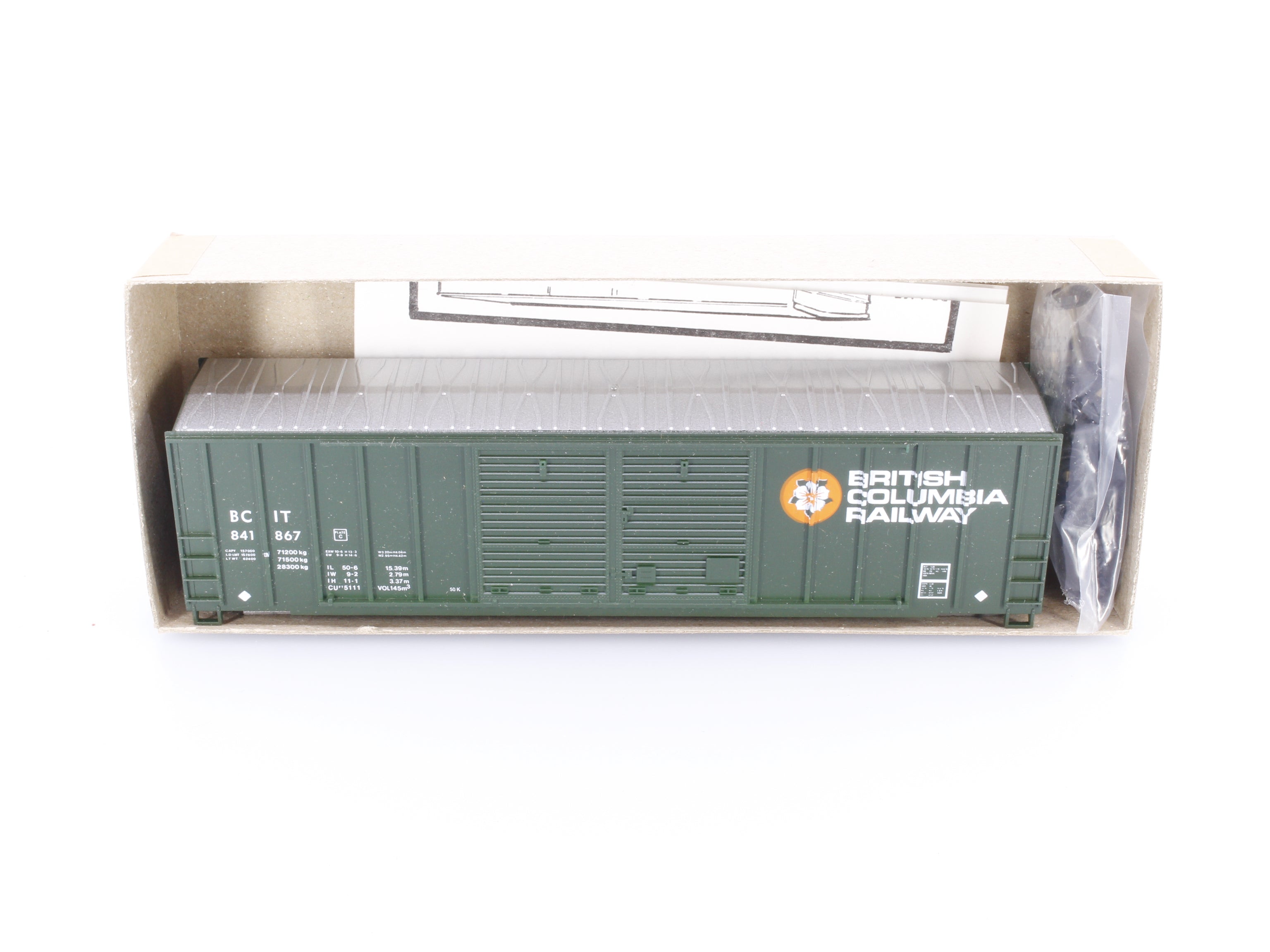 Roundhouse 01993 HO 50' FMC Double Door Box Car BC Rail (BCOL) 841867