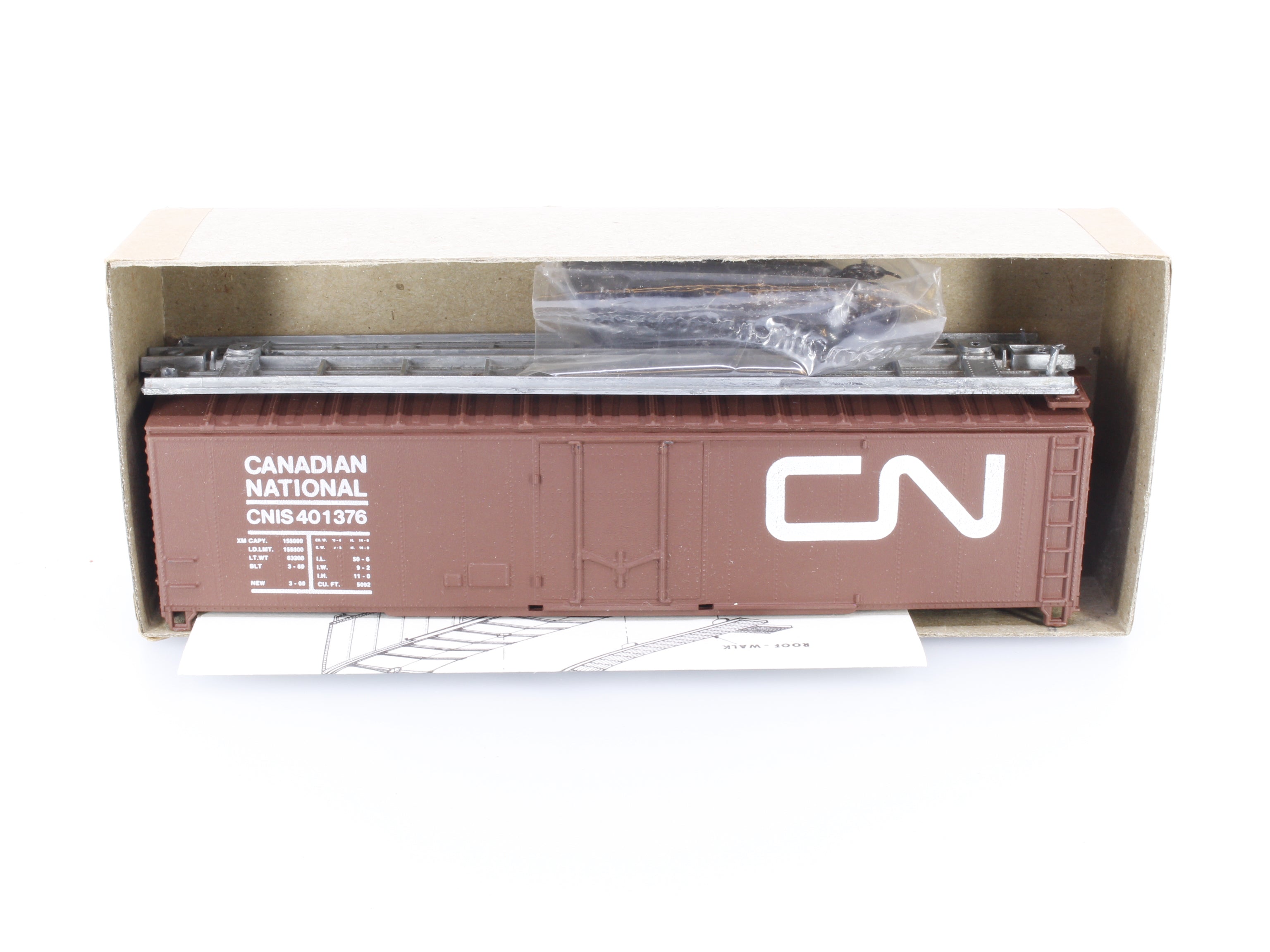 Scalerail Industries 7-12 HO 50' Plug Door Box Car Canadian National (CN) 401376