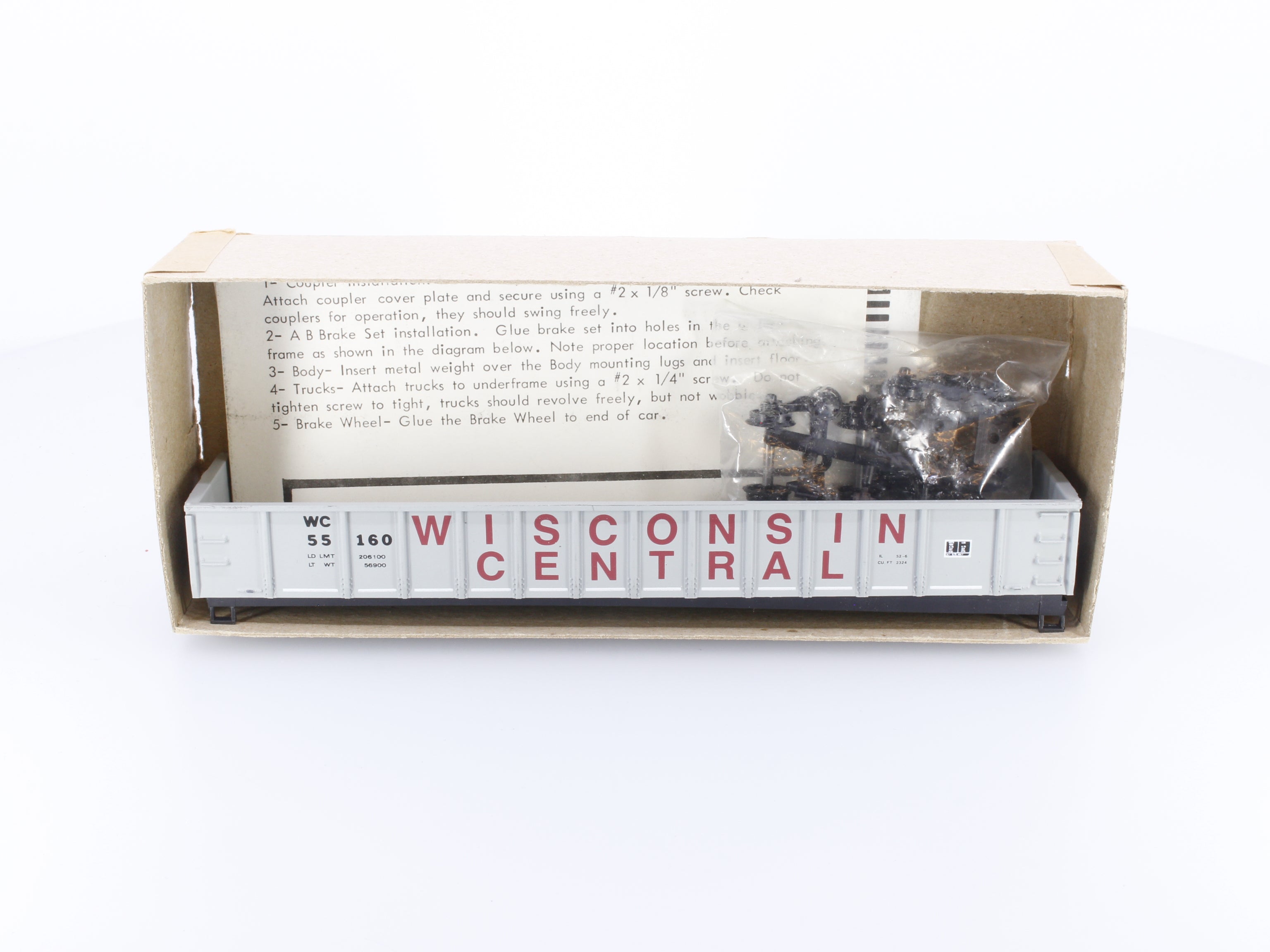 Accurate Finishing Inc. 1103 HO 52'6' Gondola 376 of 700 Wisconsin Central (WC) 55160