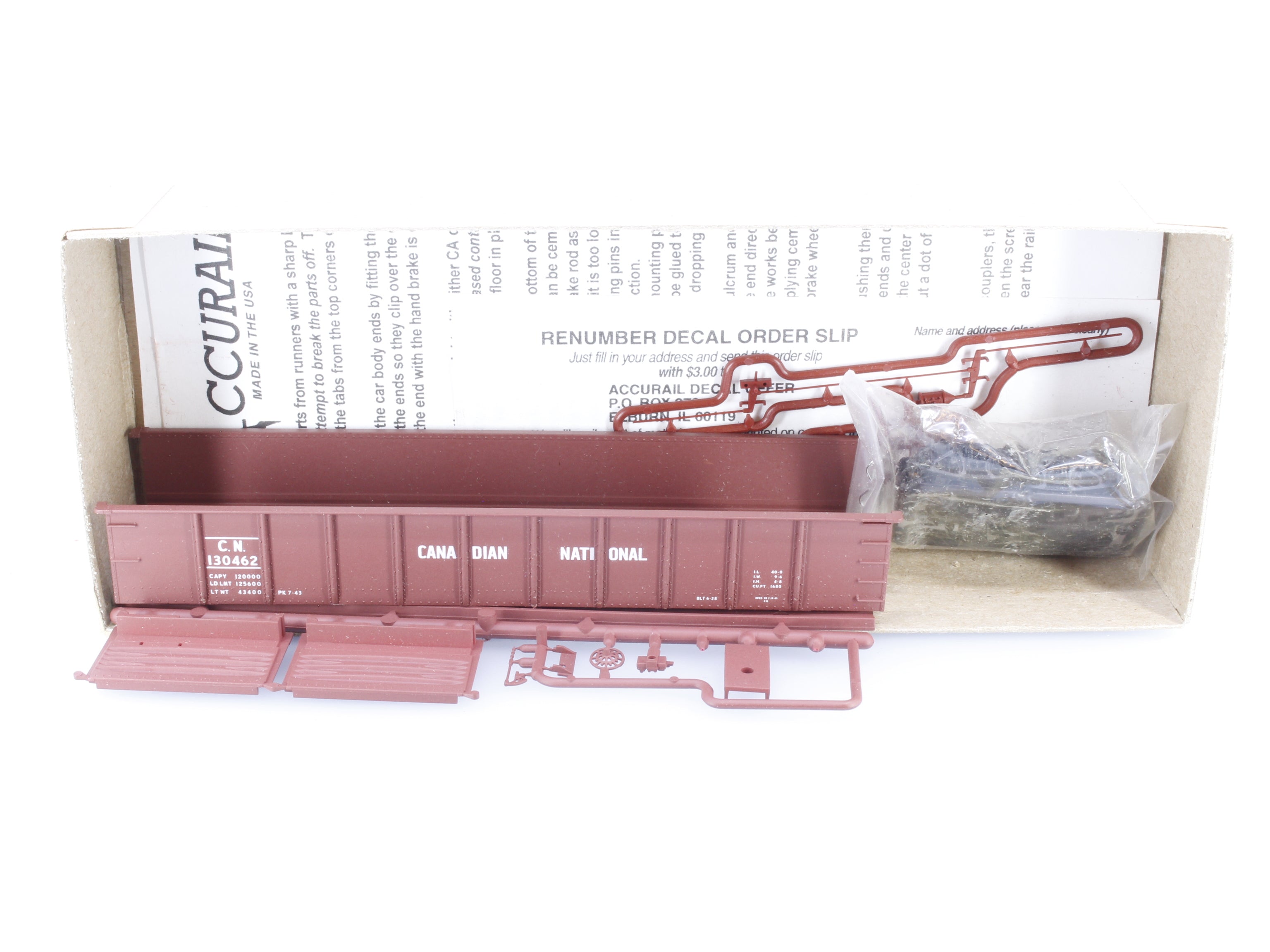 Accurail 3714.3 HO 41' AAR Steel Gondola Canadian National (CN) 130462