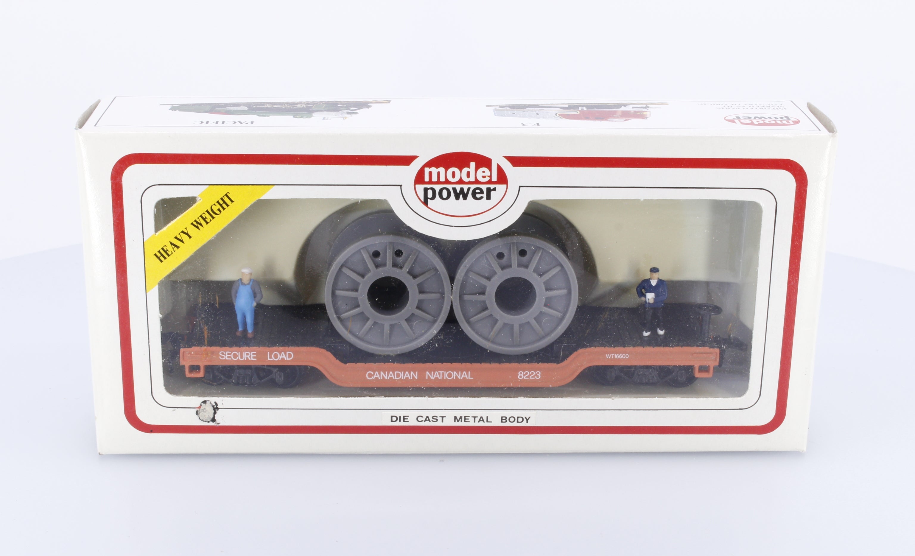 Model Power 8223 HO 40' Depressed Center w/2 Reels and Figures Canadian National (CN) 8223