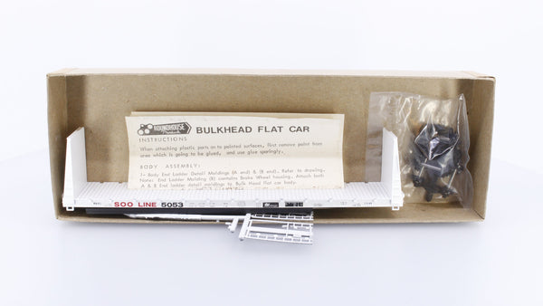 Roundhouse 1308 HO 60' Bulkhead Flat Car Soo Line (SOO) 5053