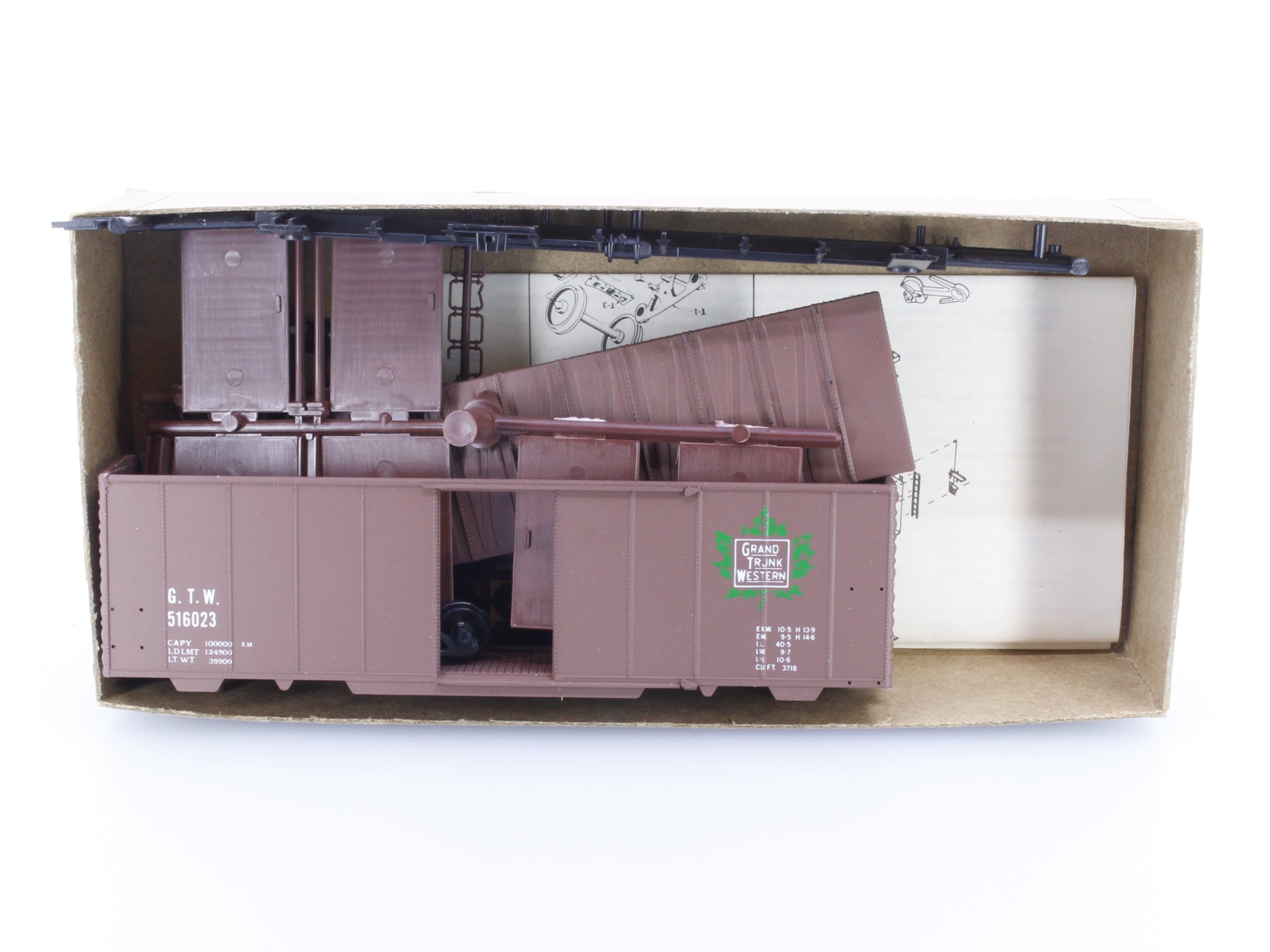 Front Range Products 4081 HO 40' ACF Rivet Side Box Car Grand Trunk Western (GTW) 516023
