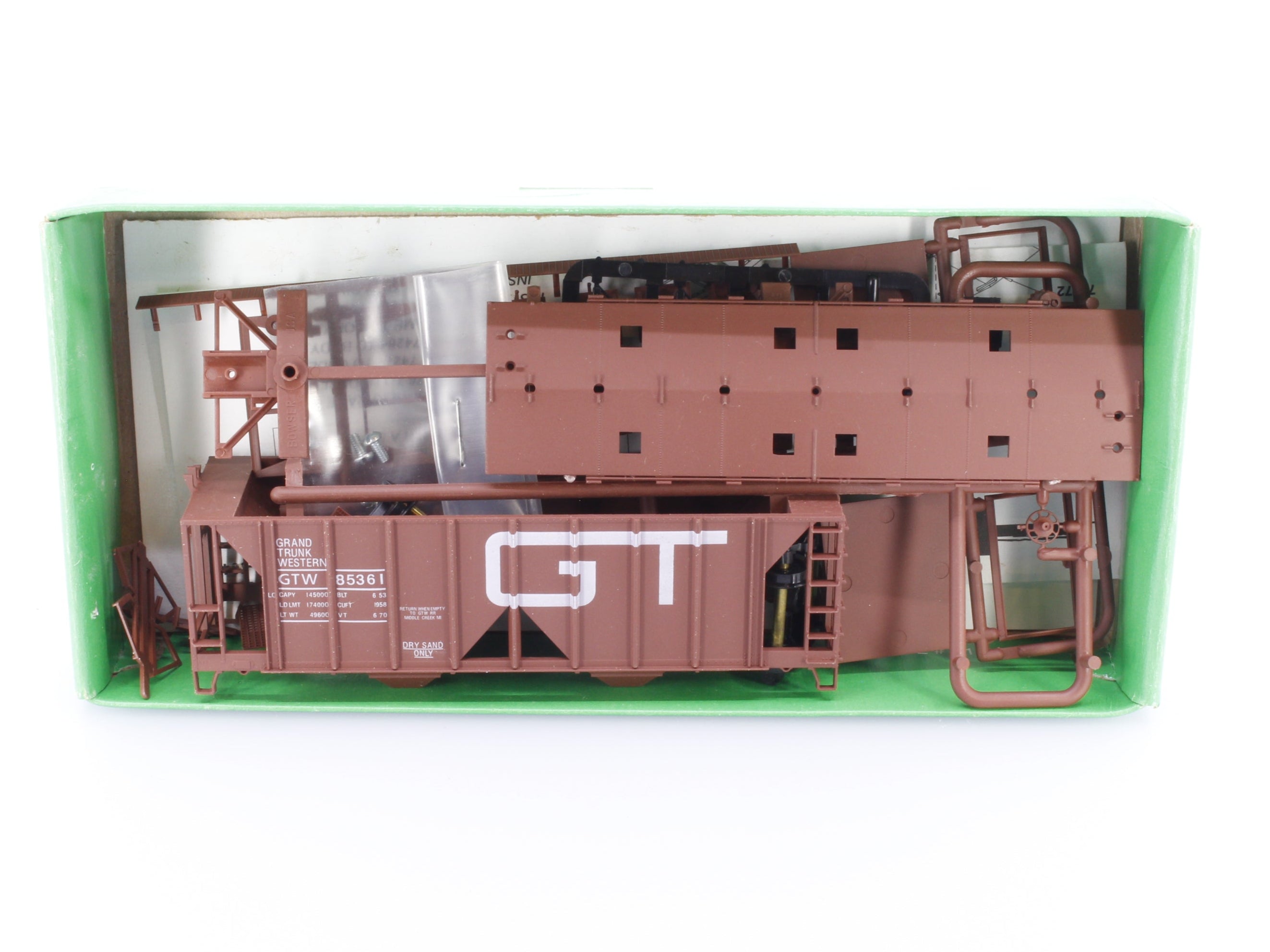 Bowser 55852 HO ACF 70 Ton 2 Bay Covered Hopper Kit Grand Trunk Western (GTW) 85361