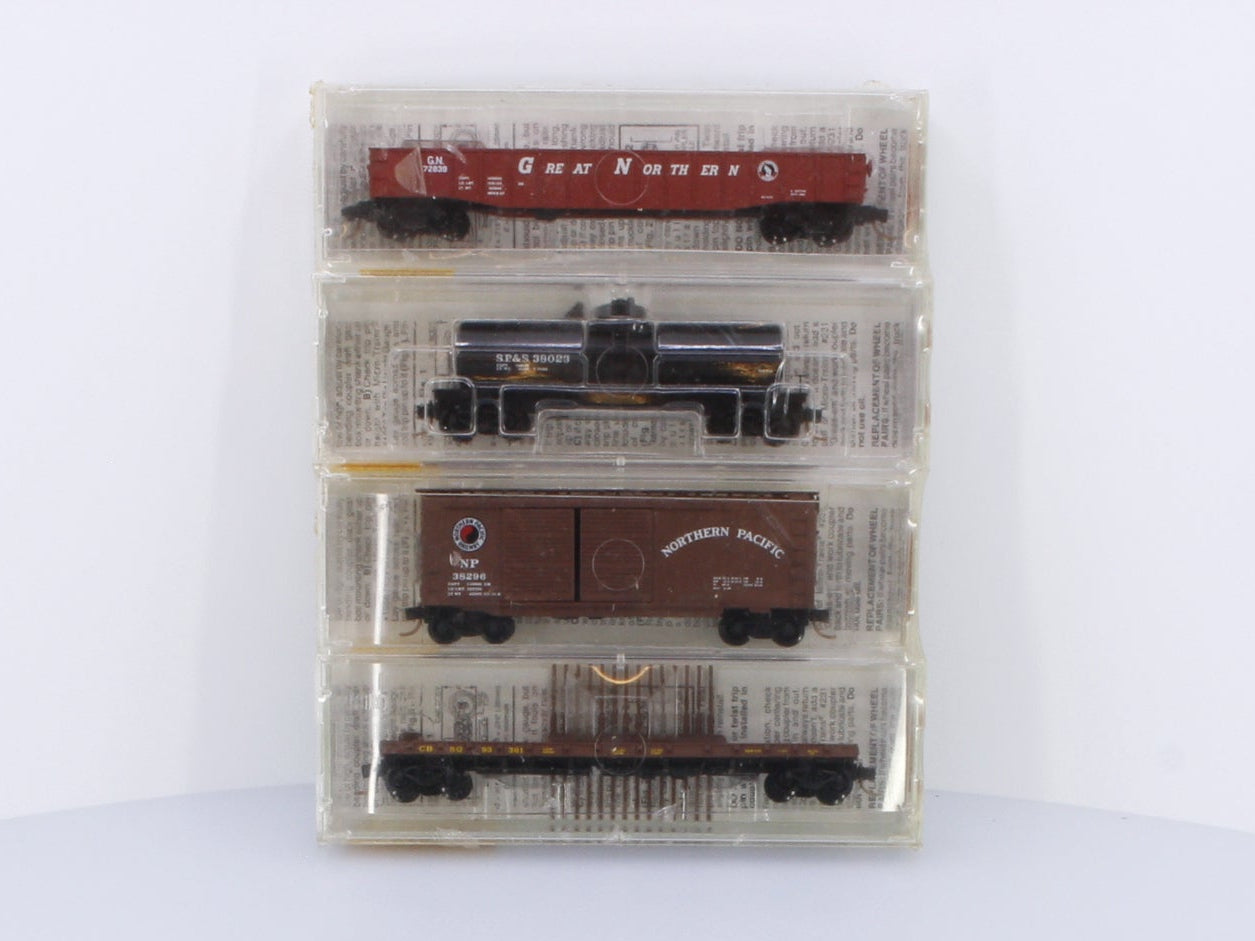 Micro Trains 23252 N Mixed Freight Consist, North America, Transition Era Various Fallen Flags Burlington Northern (BN) 4-Pack