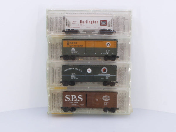 Micro Trains 20226-2 N Mixed Freight Consist, North America, Transition Era Various Fallen Flags 4-Pack