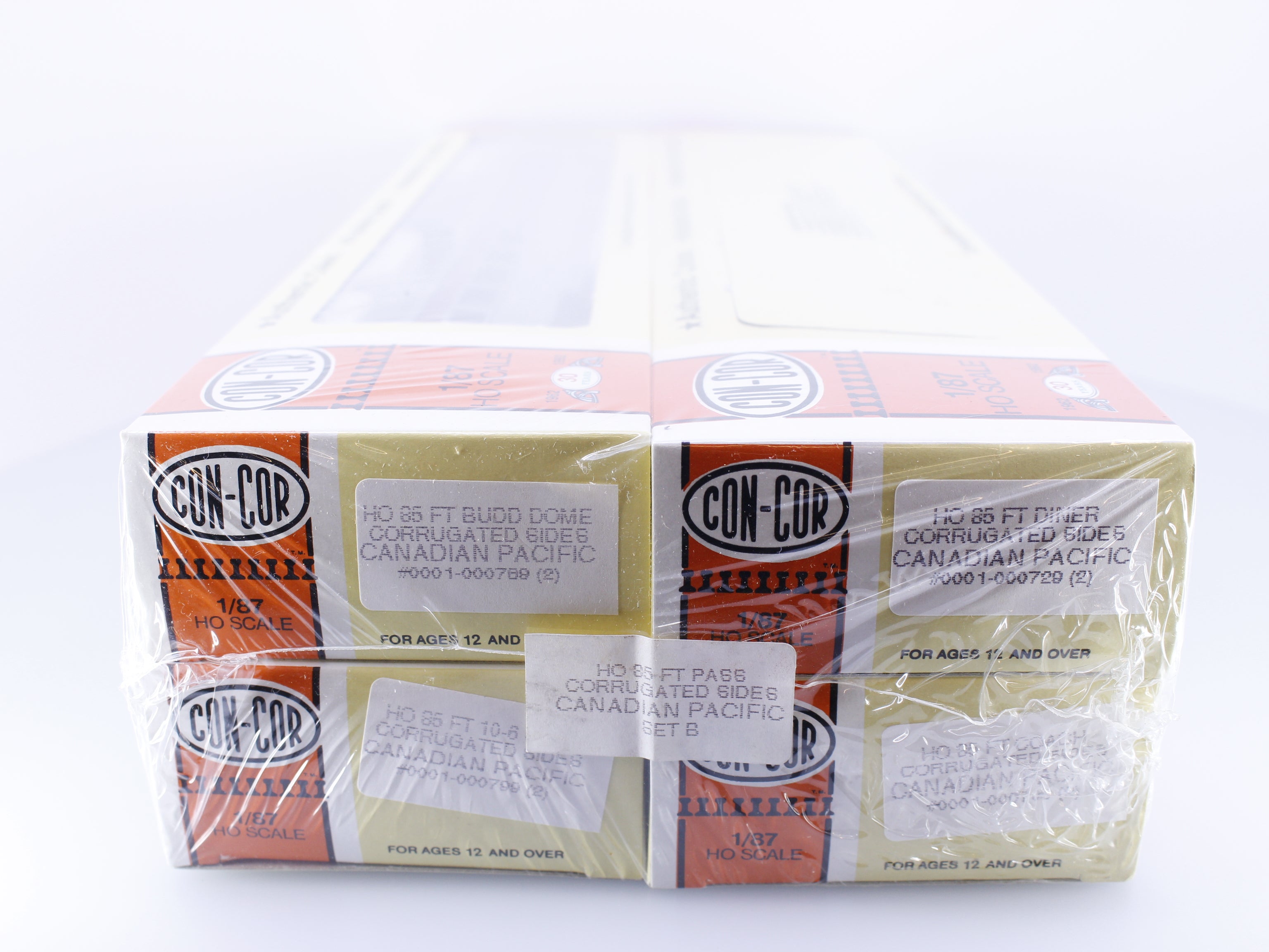 Con Cor CP85FTCORR HO 2 x 4 Packs of Corrugated Sides Passenger Sets. Set A and B Canadian Pacific (CP)