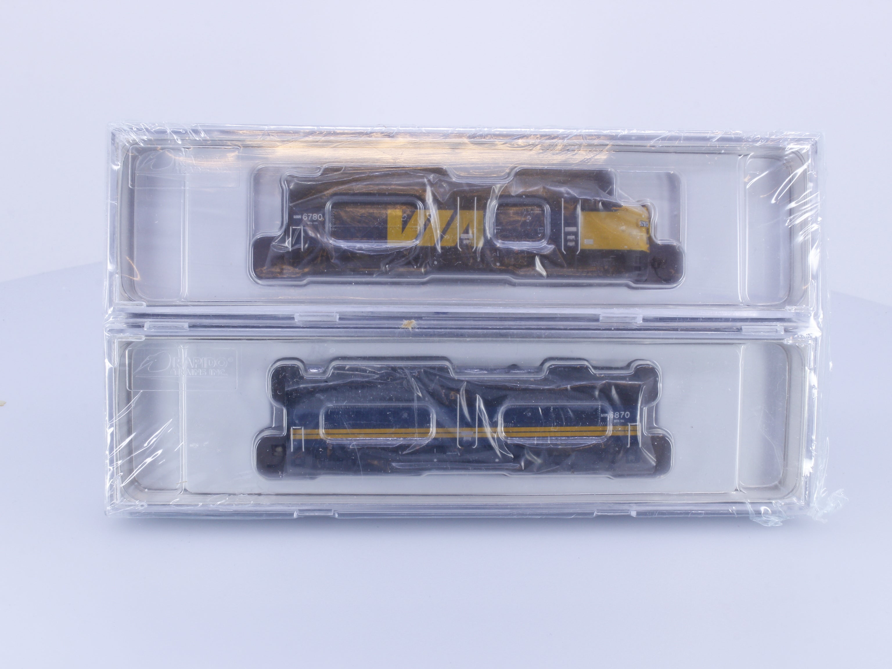 Prairie Shadows Model Railway Co. PS9513-A and B N MLW FPA-4 and FPB-4 Diesel Locomotives Via Rail (VIA) 6780/6870 DCC & Sound
