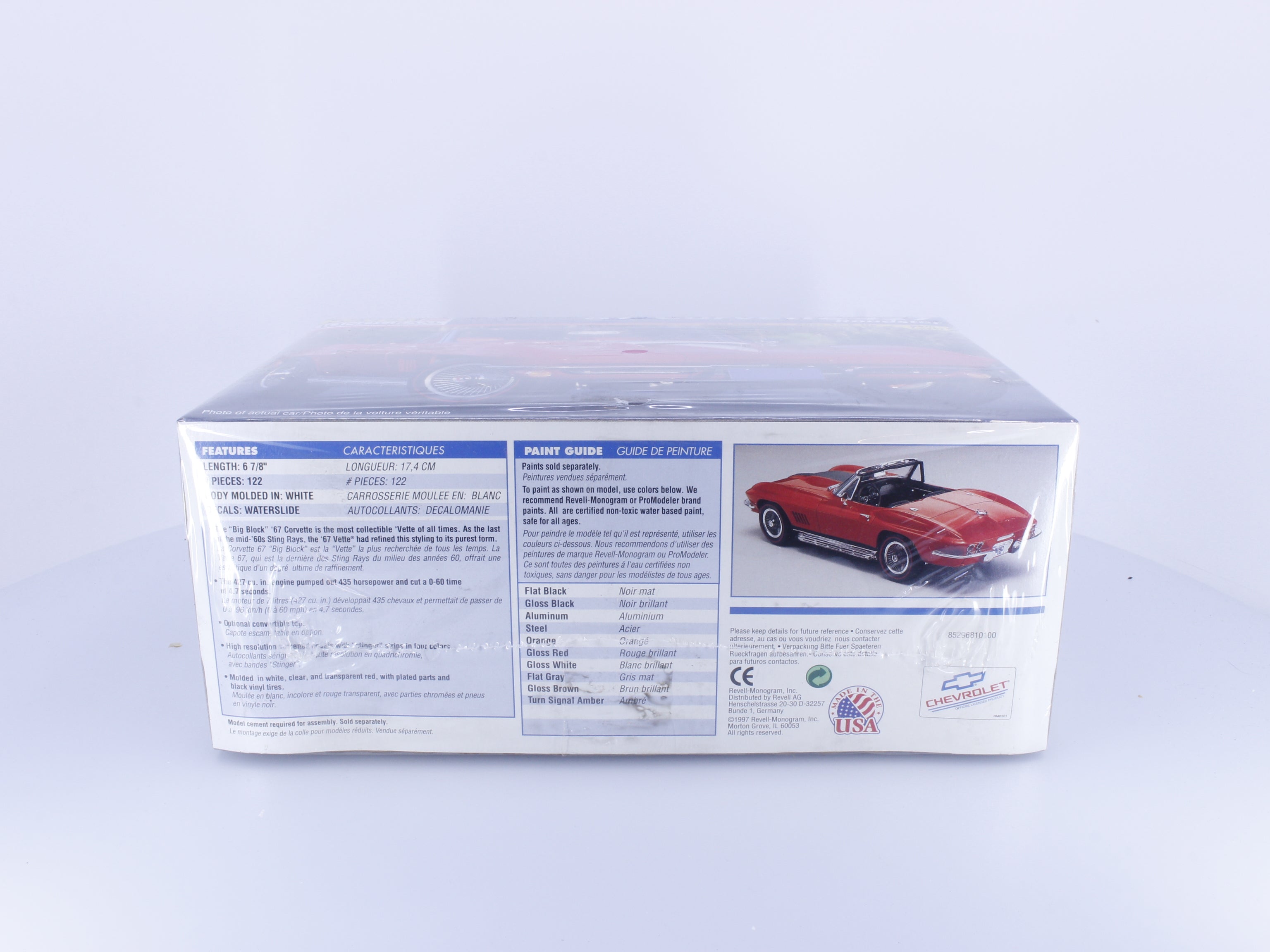 Revell 85-2968 G 1967 Chevrolet Corvette 427 Roadster Plastic Model Kit 1/25