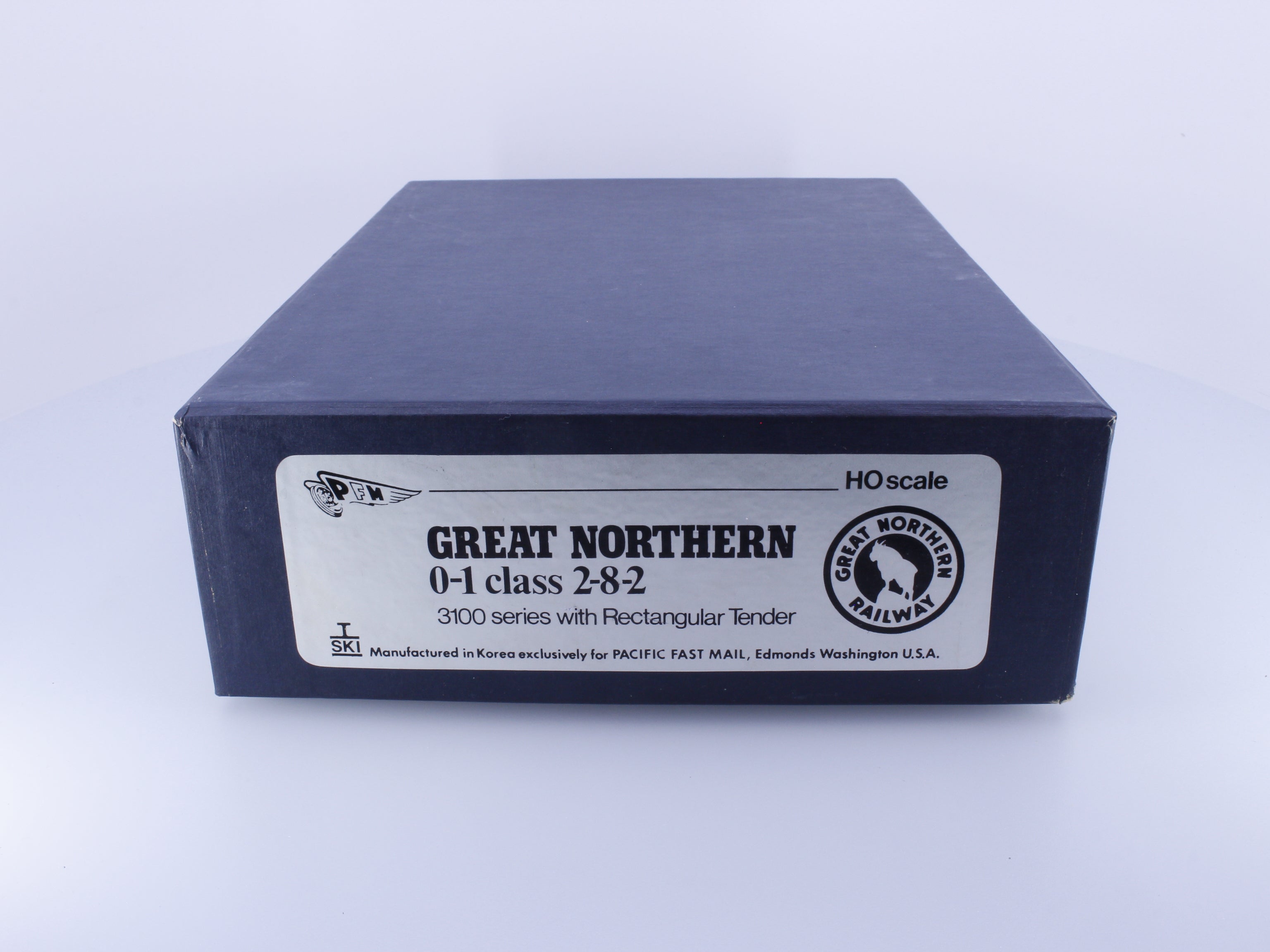 Pacific Fast Mail 01282 HO Brass 0-1 Class 2-8-2 3100 Series w Rectangular Tender Steam Locomotive #2 Great Northern (GN) Analog DC