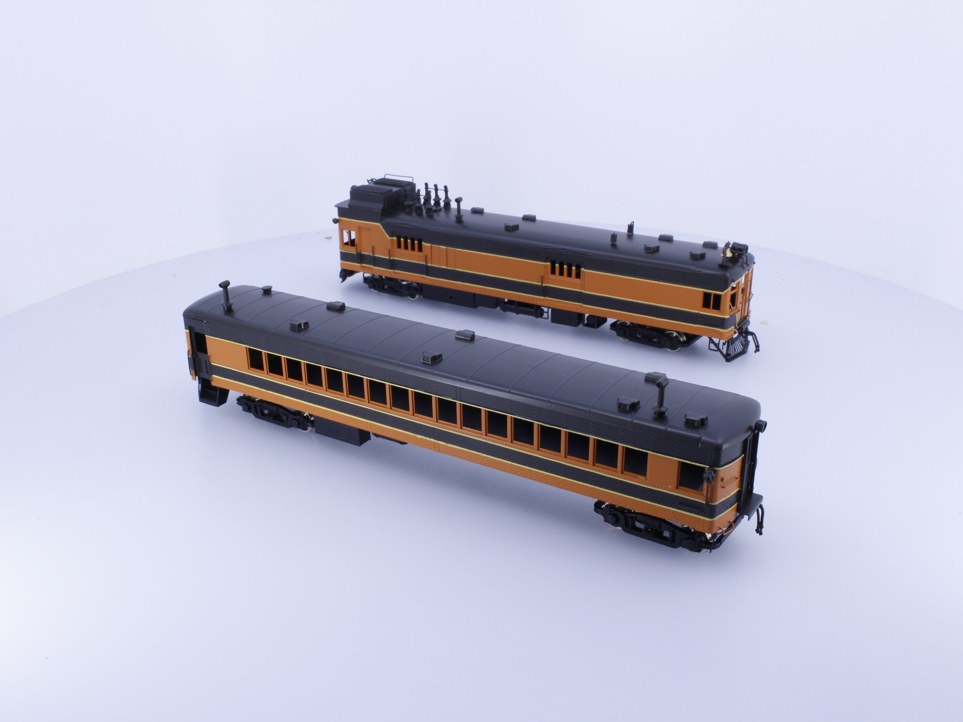 Oriental Limited GECT HO Brass Gas Electric 2302 and Coach Trailer 600 Great Northern (GN) 2302 Analog DC