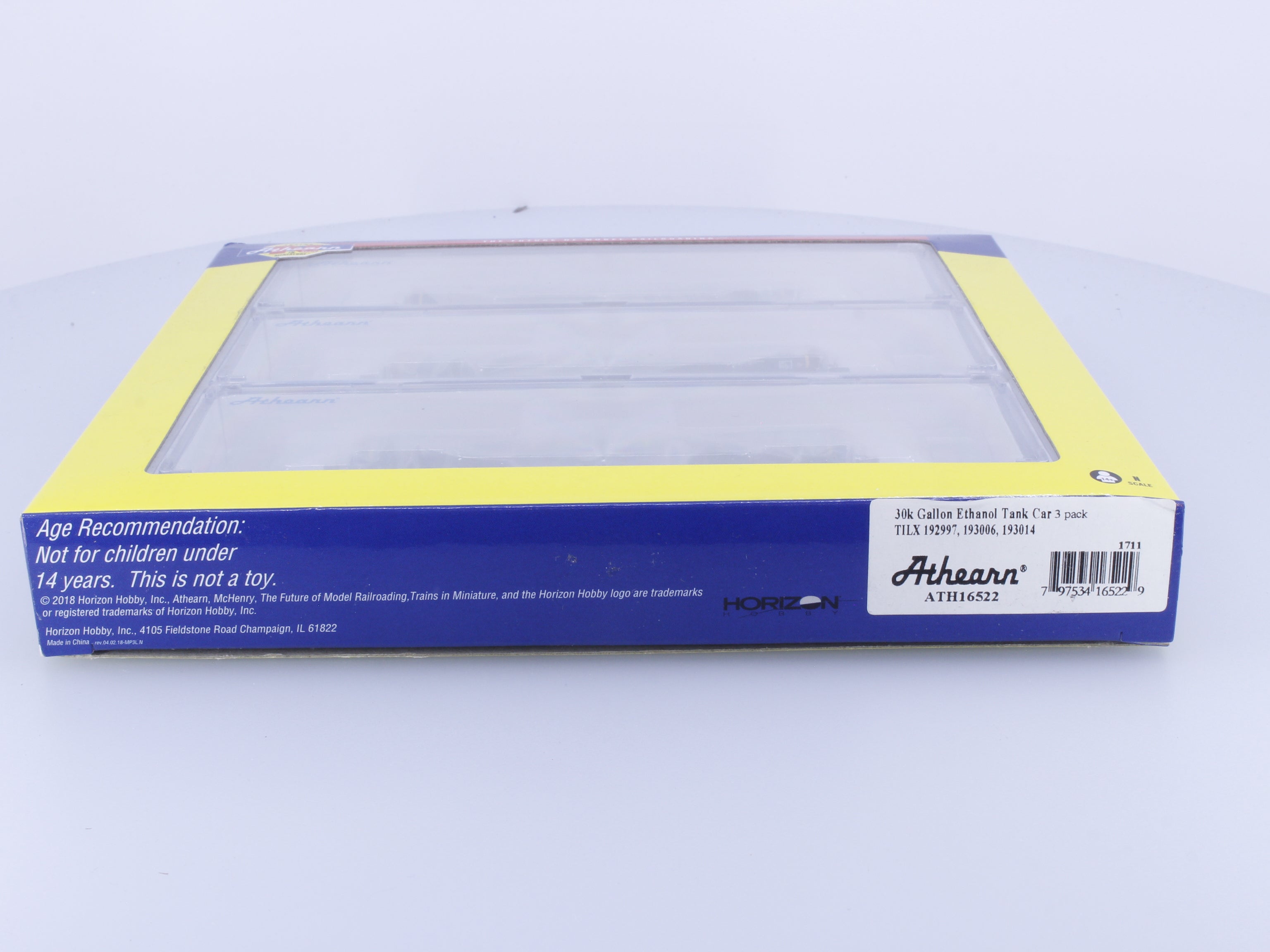 Athearn ATH16522 N 30k Gallon Ethanol Tank Car 3 Pack TILX 192997, 193006, 193014