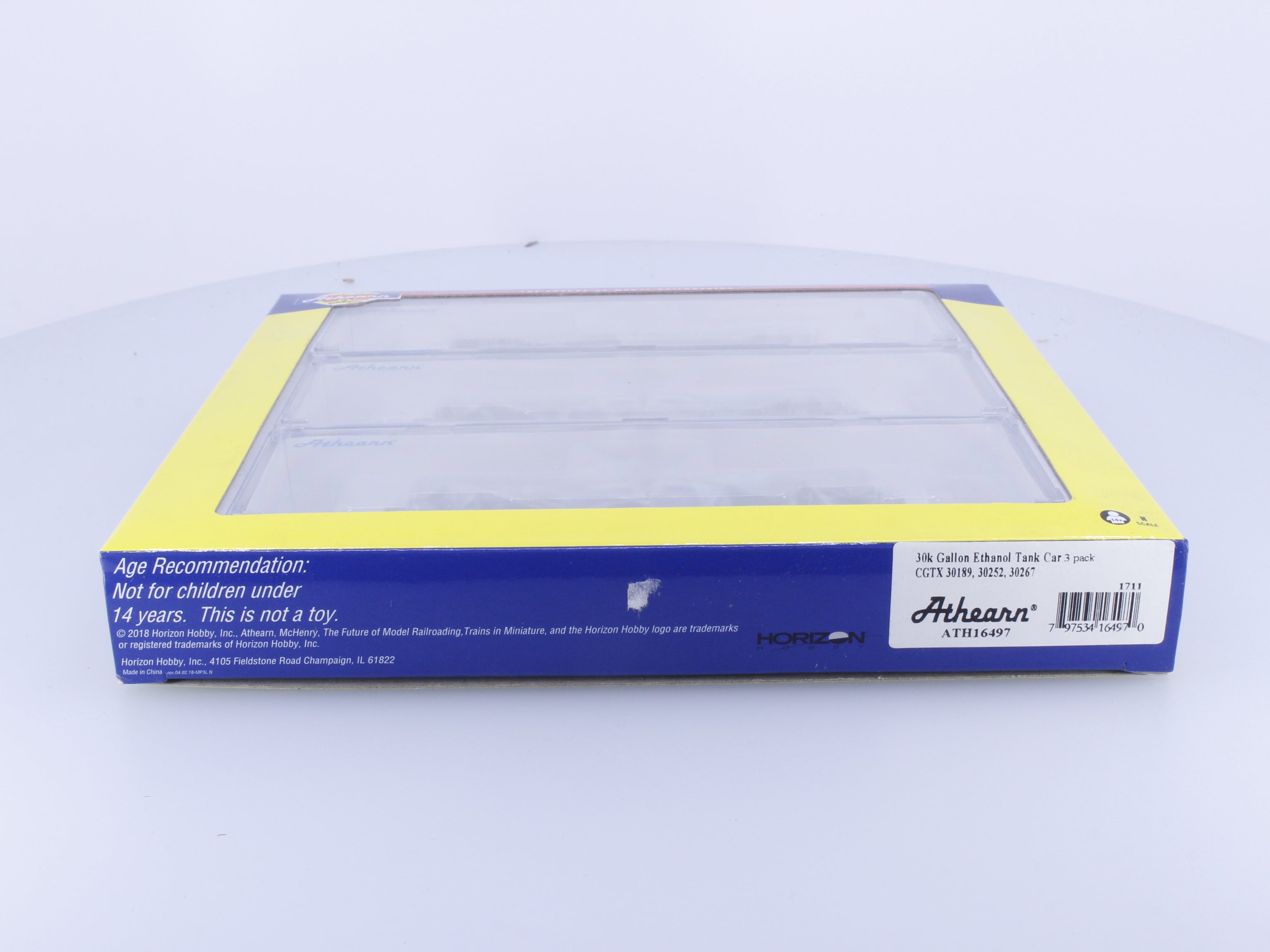 Athearn ATH16497 N 30k Gallon Ethanol Tank Car 3 Pack CGTX 30189, 30252, 30267