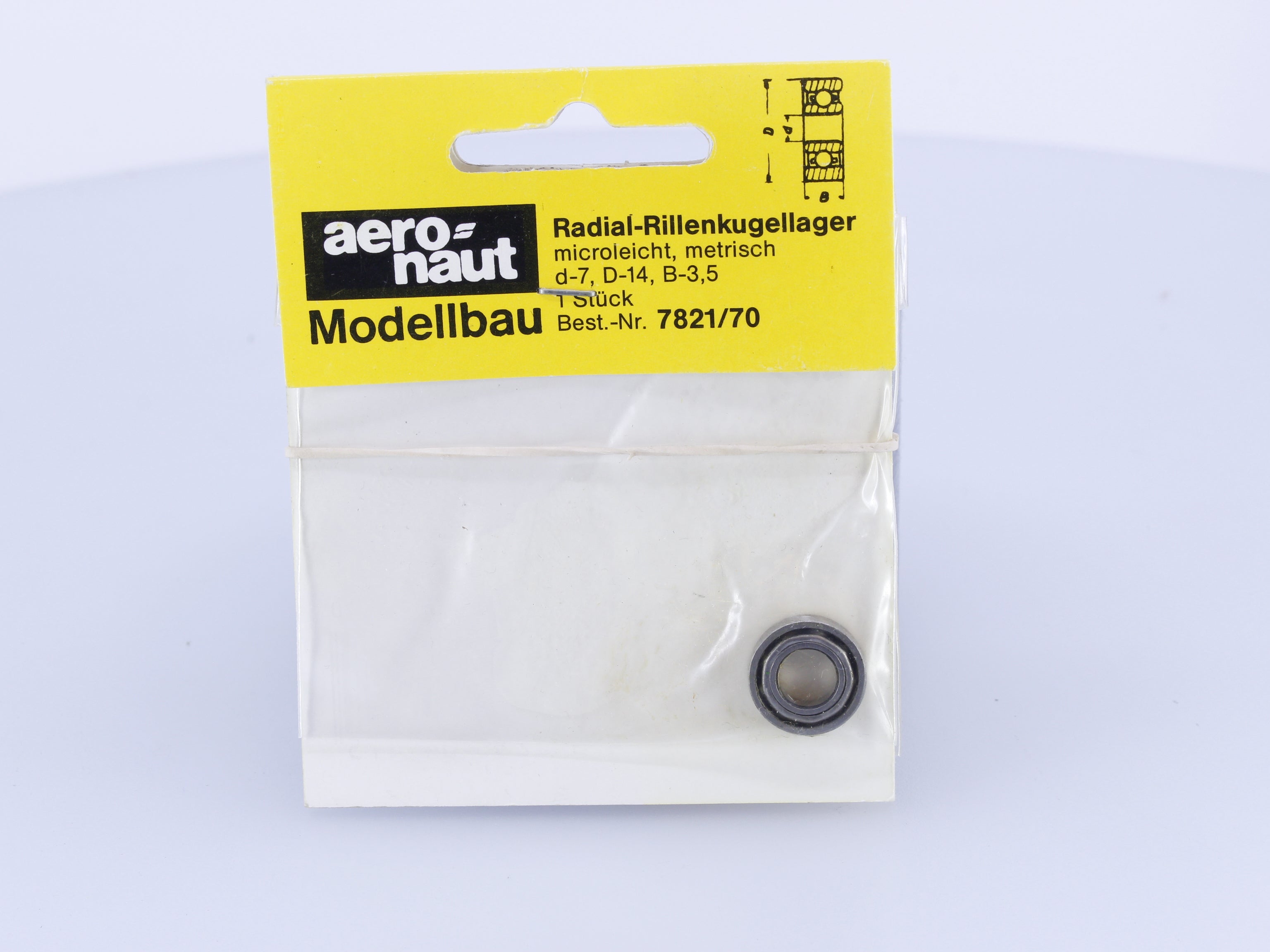 Aero-Naut 7821/70 D-7,D-14,B-3,5 Metric Micro-Light Radial Deep Groove Ball Bearing 1 Pc #1