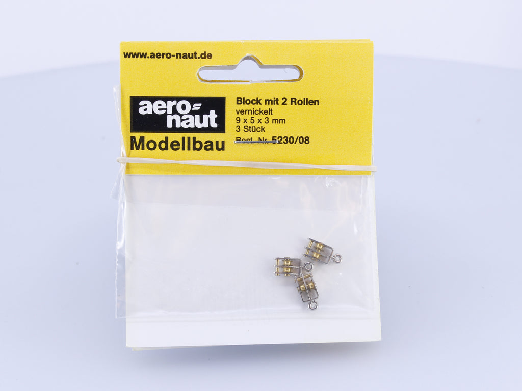 Aero-Naut 5230/08 Nickle-Plated Block With 2 Rollers, Block mit 2 Rollen #2