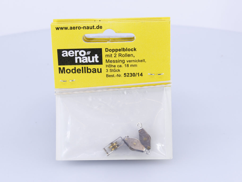 Aero-Naut 5230/14 18mm Nickle-Plated Brass Double Block Roller 3 Pcs #2