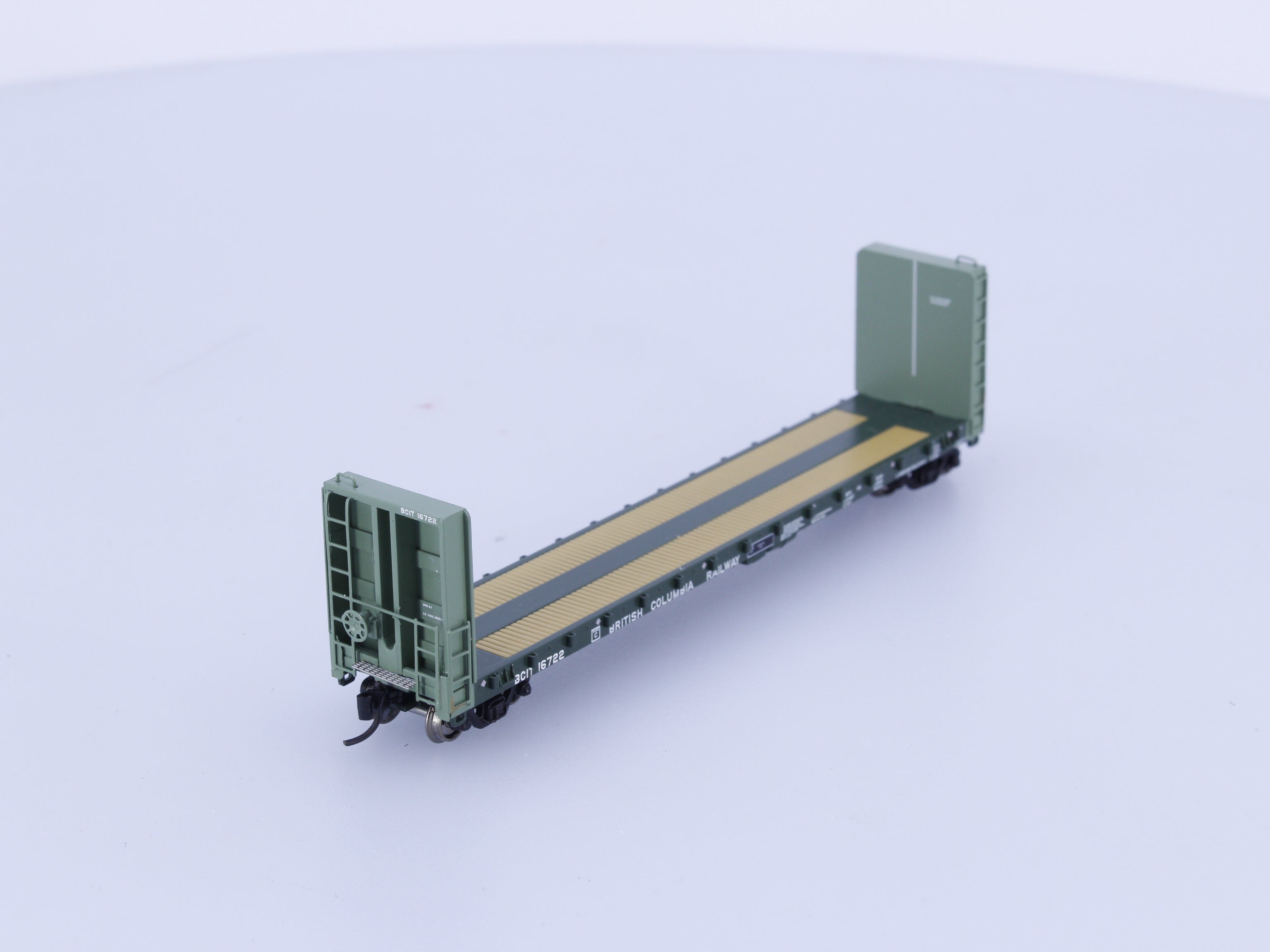 Prairie Shadows Model Railway Co. 4037 N Bulkhead Flatcar BC Rail (BCOL) 16722