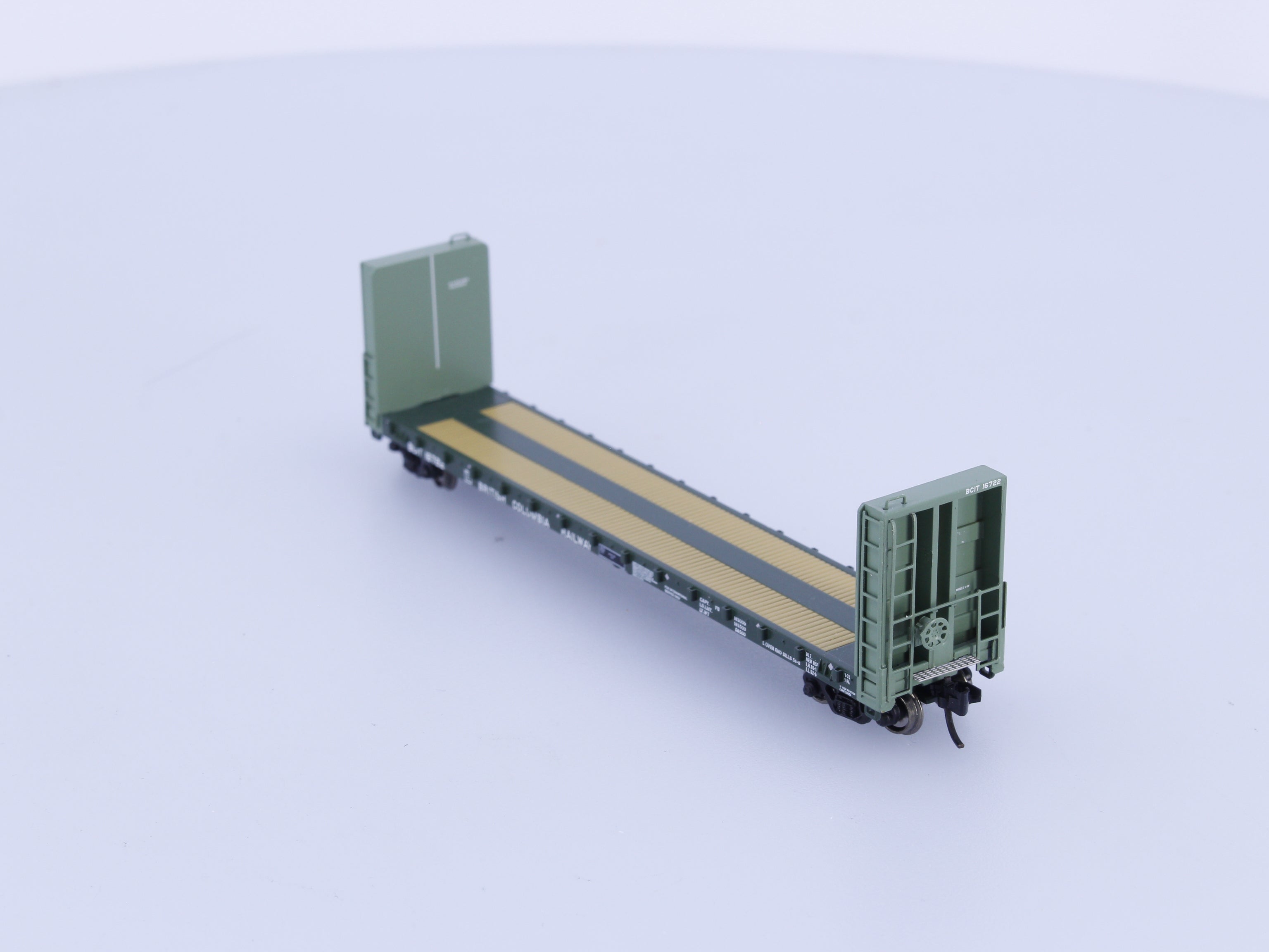 Prairie Shadows Model Railway Co. 4037 N Bulkhead Flatcar BC Rail (BCOL) 16722