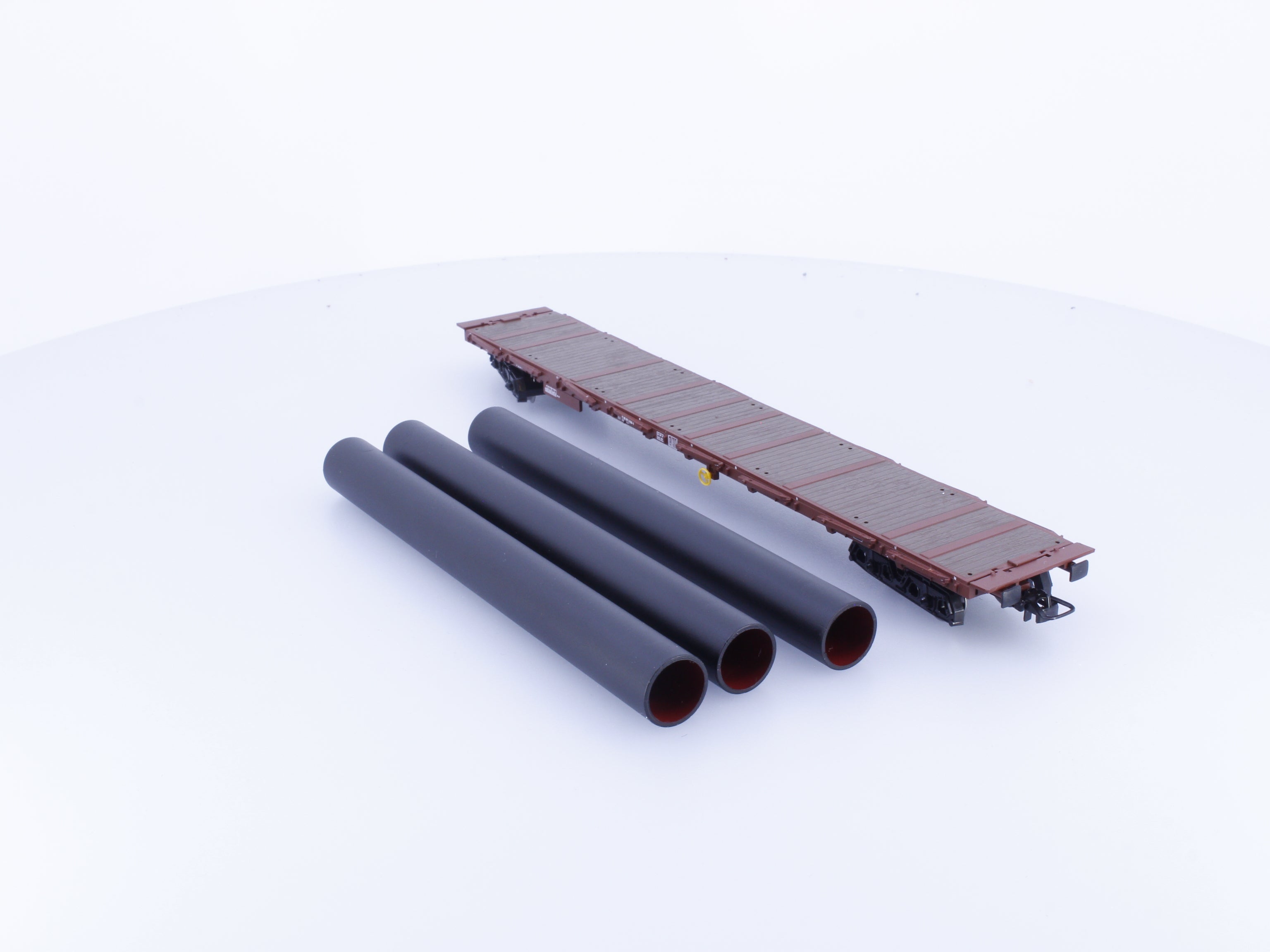 Rivarossi HR6119 HO DB 4-Achser Flachwagen mit Schwenkrungen und Rohre #2 028-1