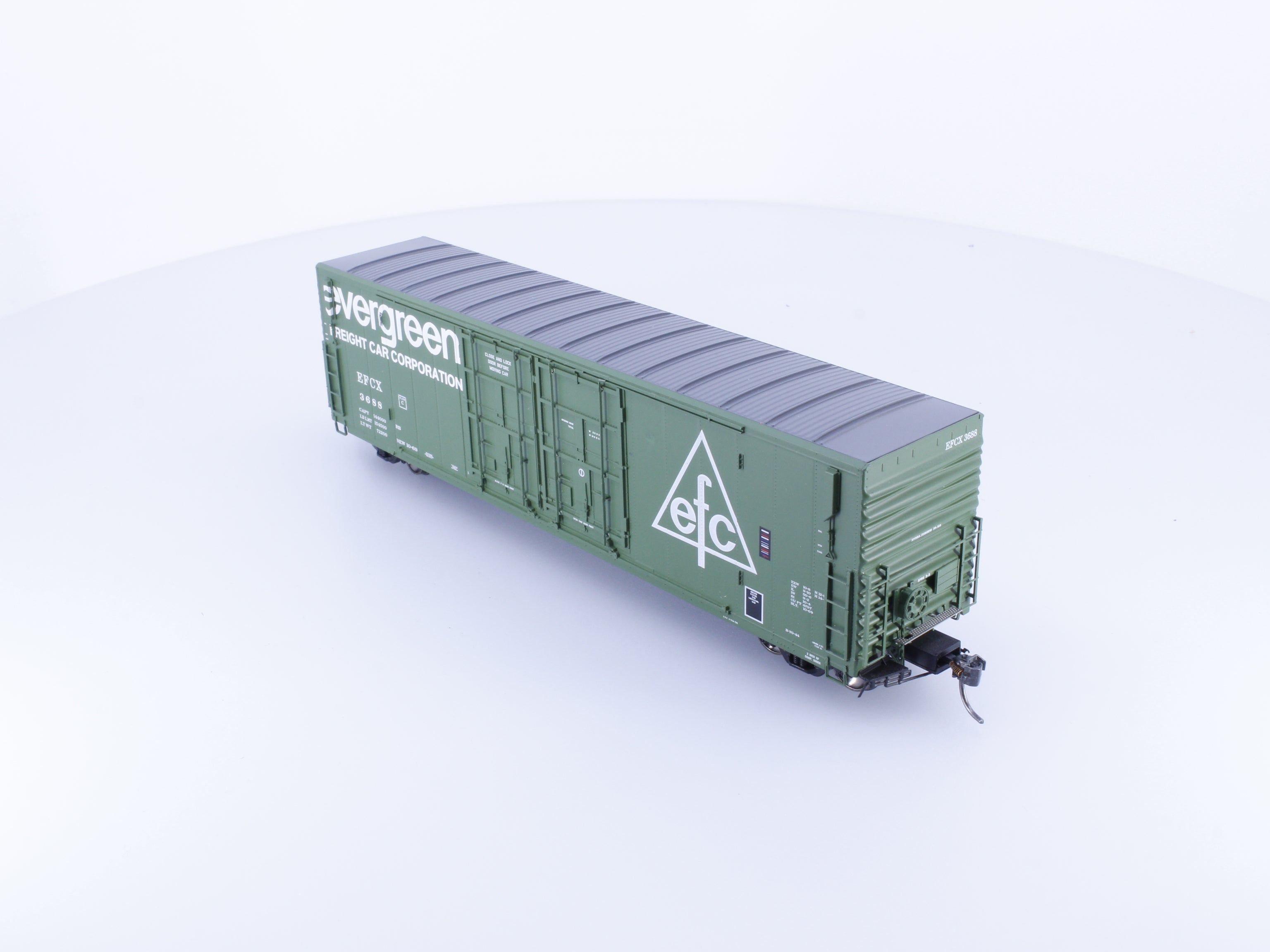 Athearn ATHG87970 HO Genesis 50' PC&F Double YSD Plug Door Boxcar with COTS Evergreen Freight Car Corp 3688