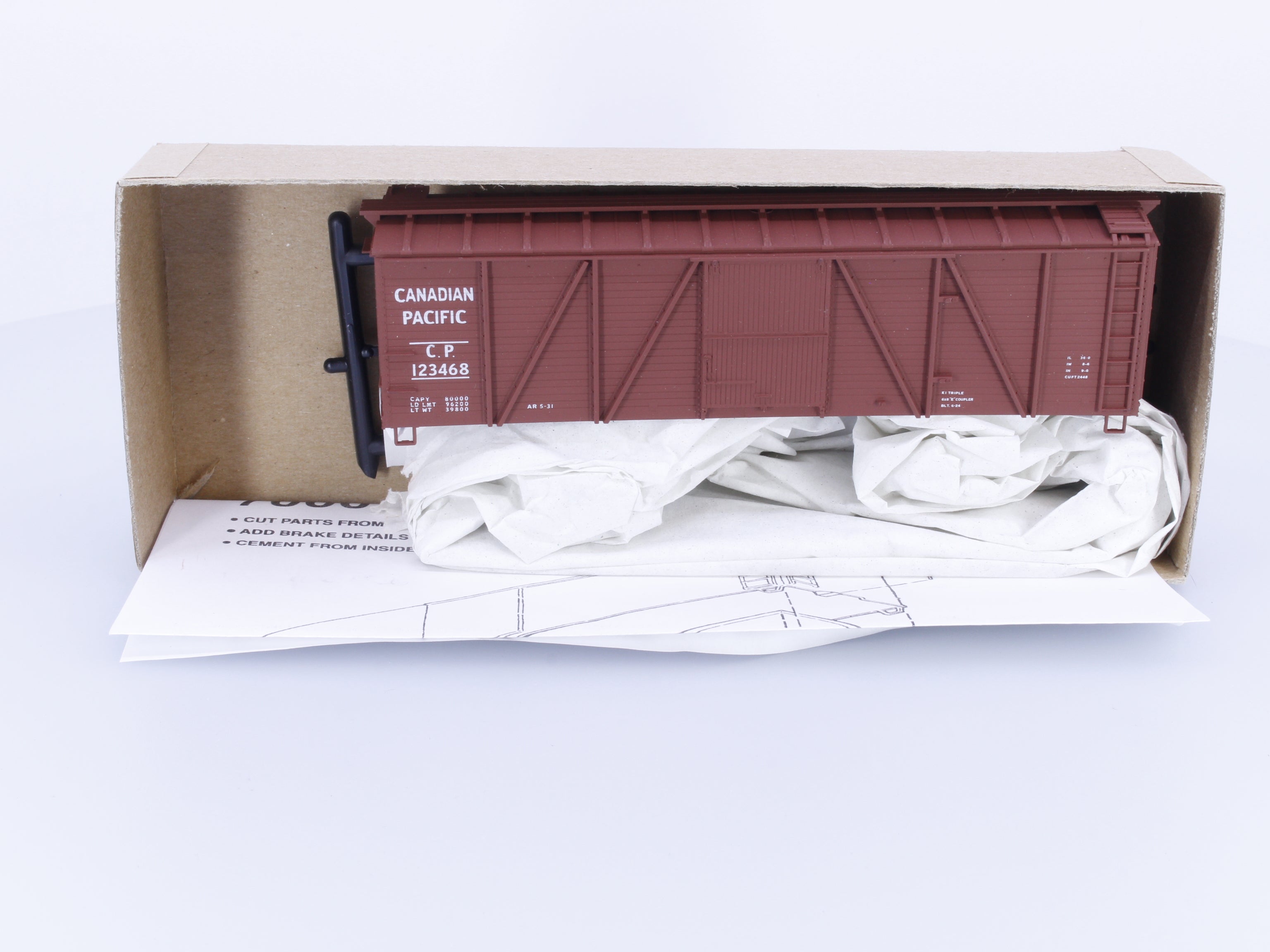Accurail 7013 HO 40' 6 Panel Wood Boxcar Kit #3 Canadian Pacific (CP) 123468