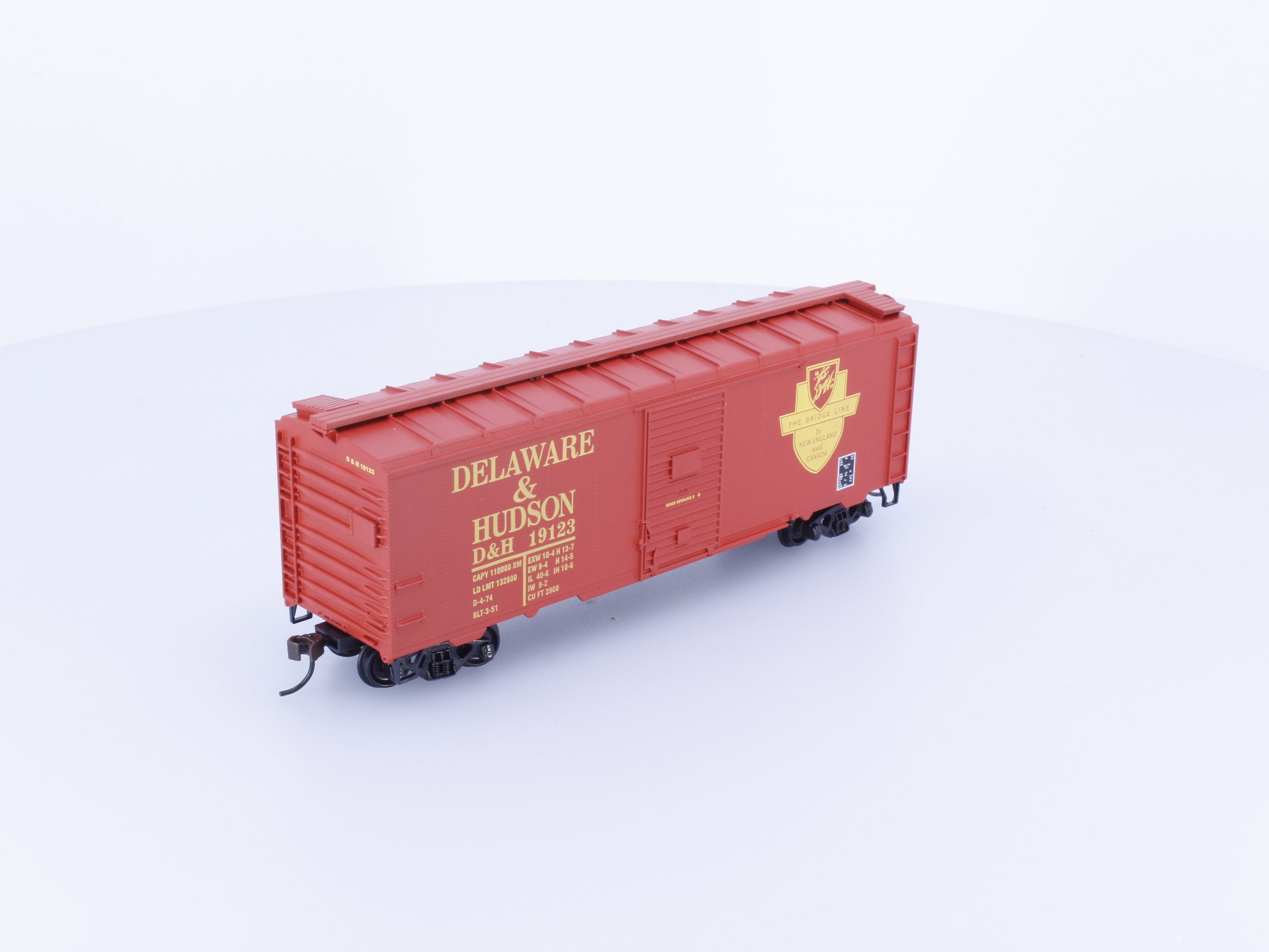 Roundhouse 20405 HO R-T-R 40' AAR Single Door Box Car Delaware and Hudson Railway (D&H) 19123